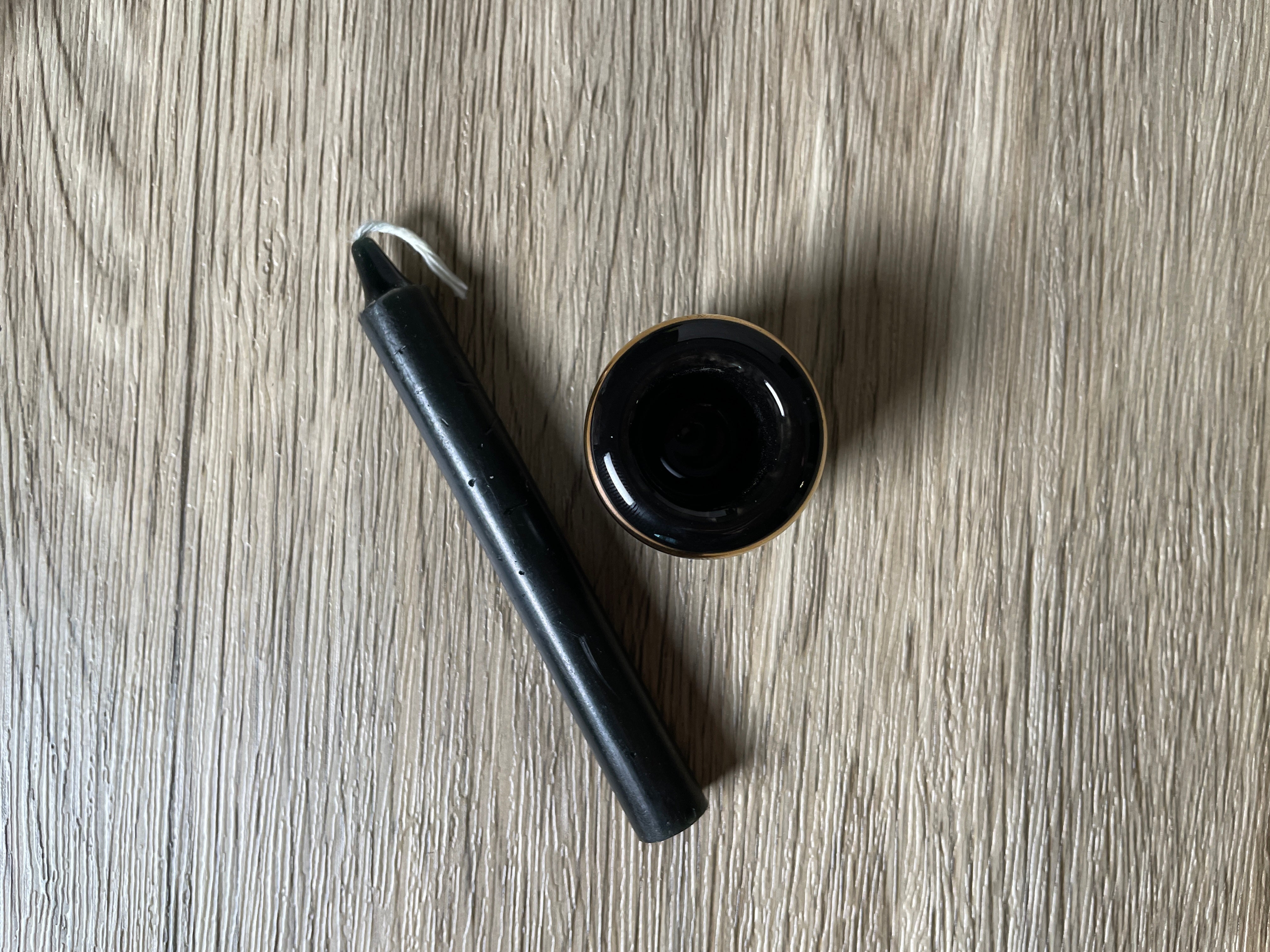 Buy Online Latest and Unique Black Chime Candle Holder - Ceramic with Gold Band | Shop Best Spiritual Items - The Mystical Ritual