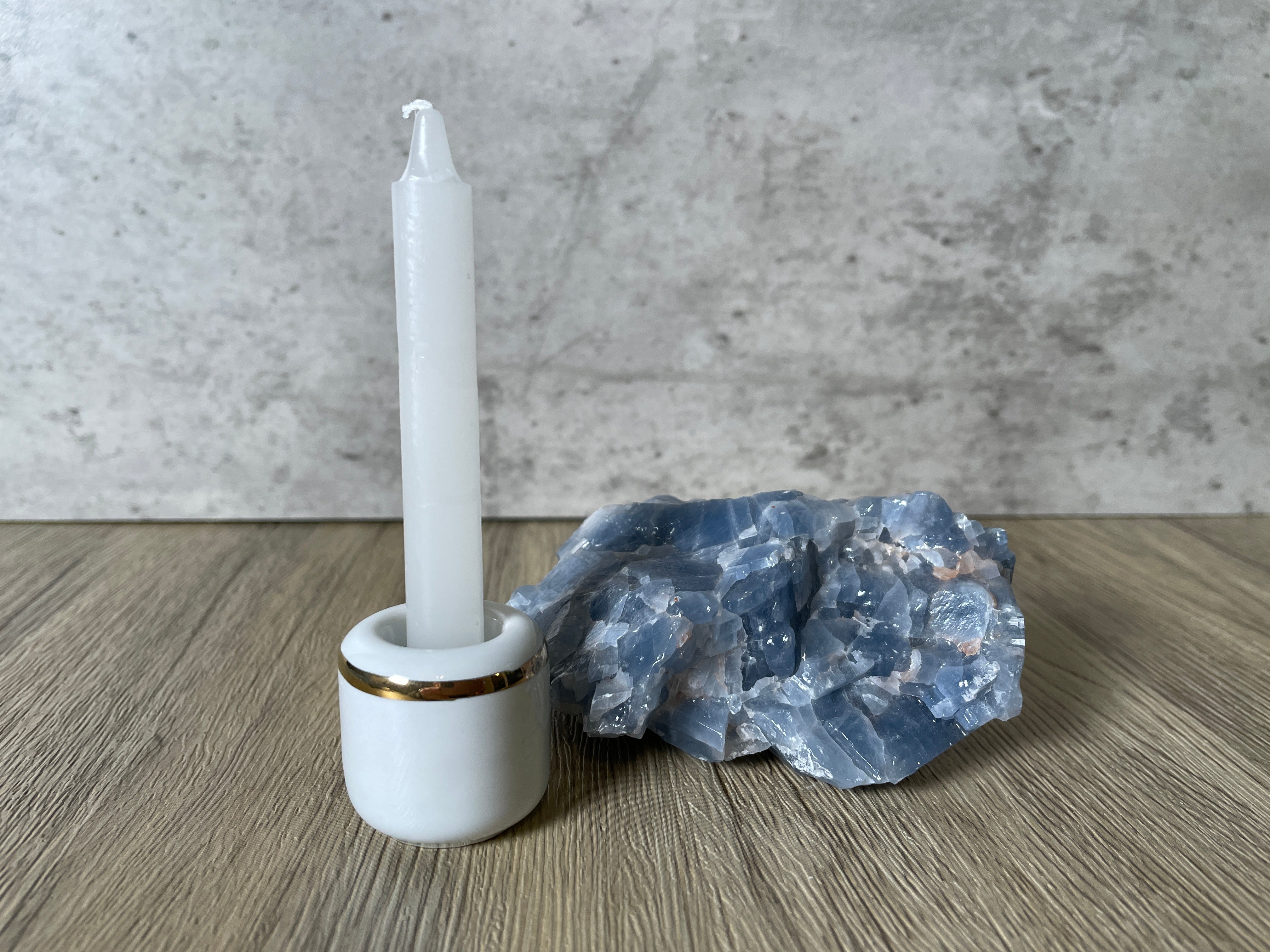 Buy Online Latest and Unique White Chime Candle Holder - Ceramic with Gold Band | Shop Best Spiritual Items - The Mystical Ritual