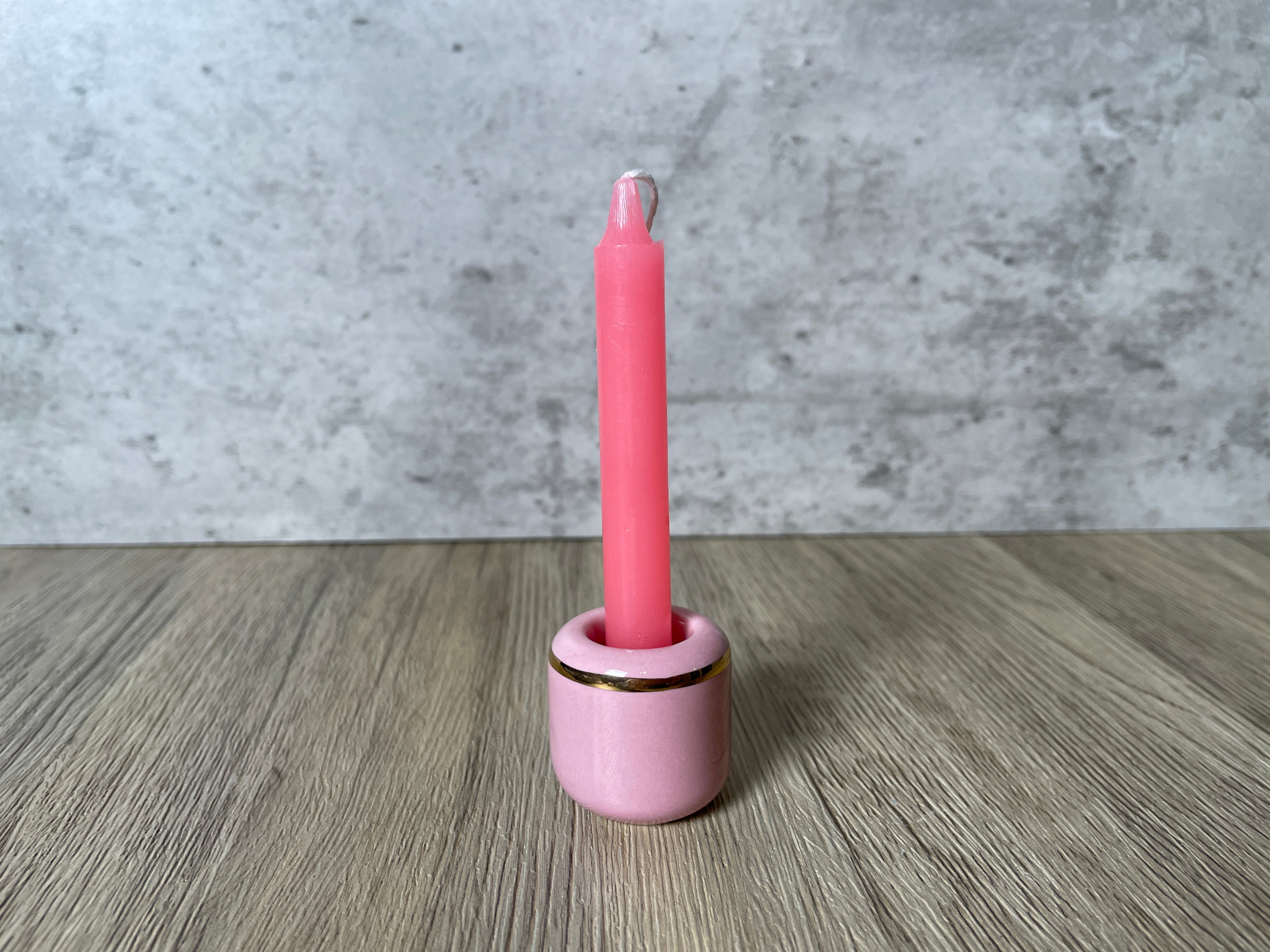 Buy Online Latest and Unique Pink Chime Candle Holder - Ceramic with Gold Band | Shop Best Spiritual Items - The Mystical Ritual