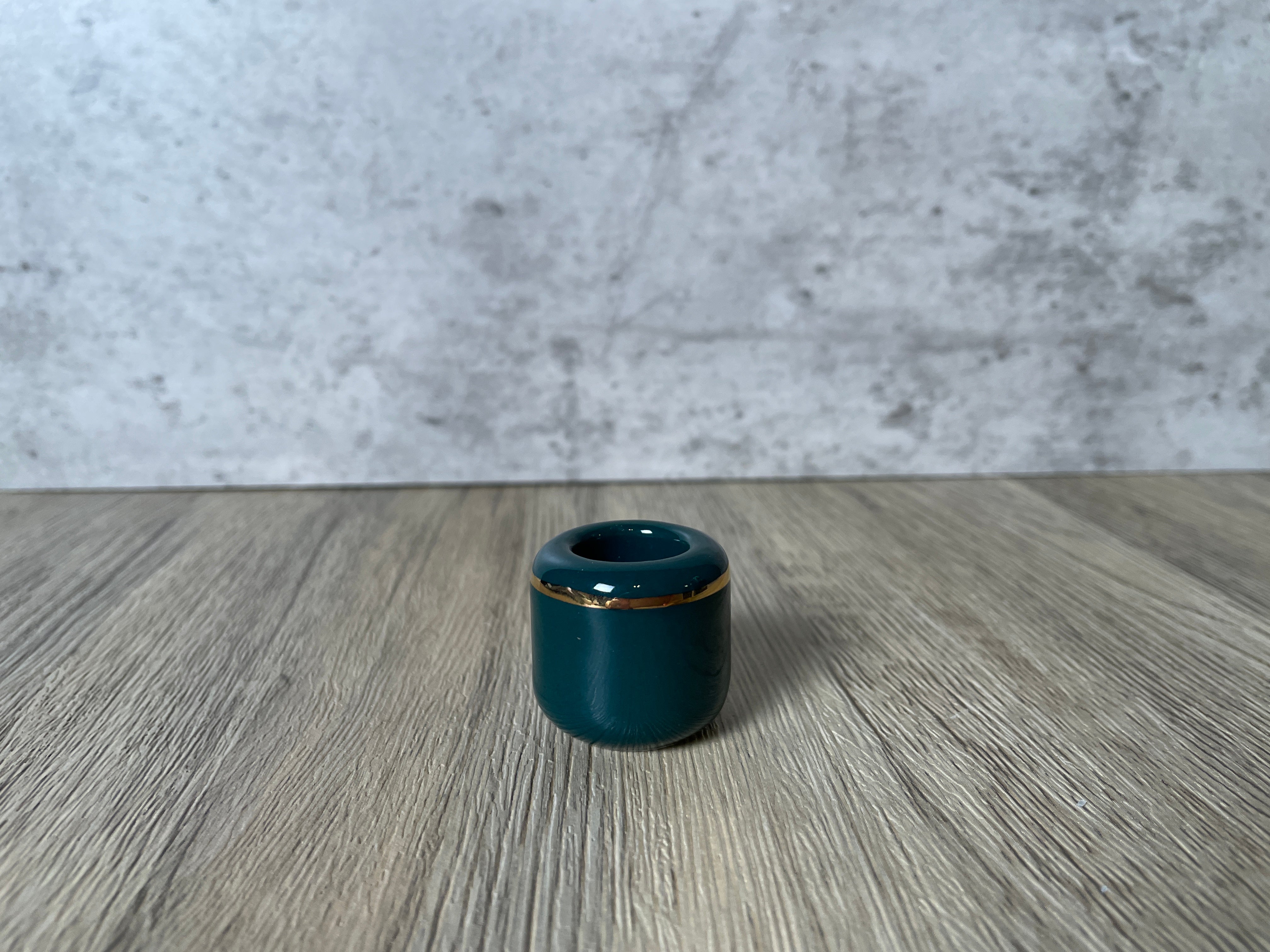 Buy Online Latest and Unique Green Chime Candle Holder - Ceramic with Gold Band | Shop Best Spiritual Items - The Mystical Ritual
