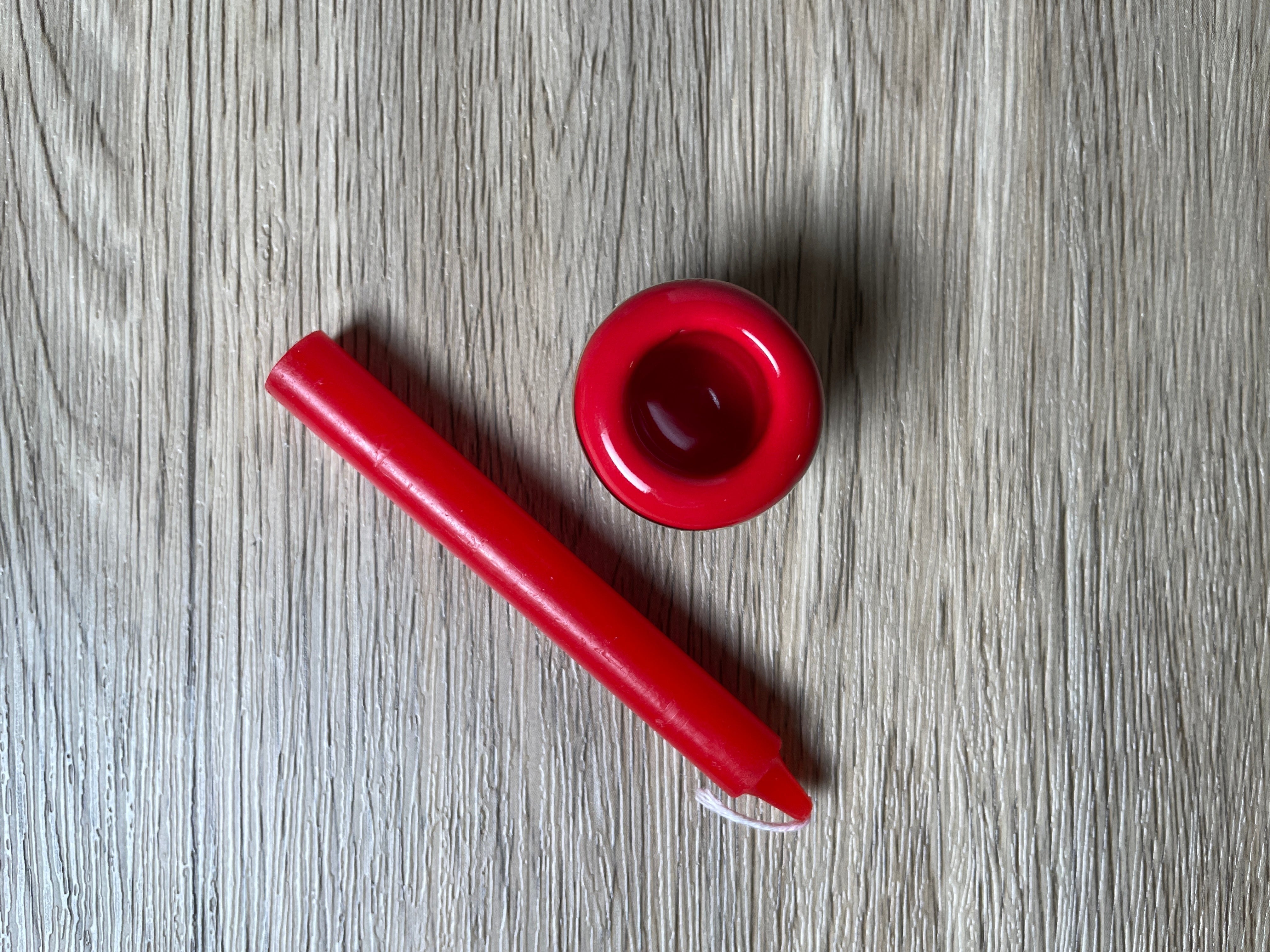 Buy Online Latest and Unique Red Chime Candle Holder - Ceramic with Gold Band | Shop Best Spiritual Items - The Mystical Ritual
