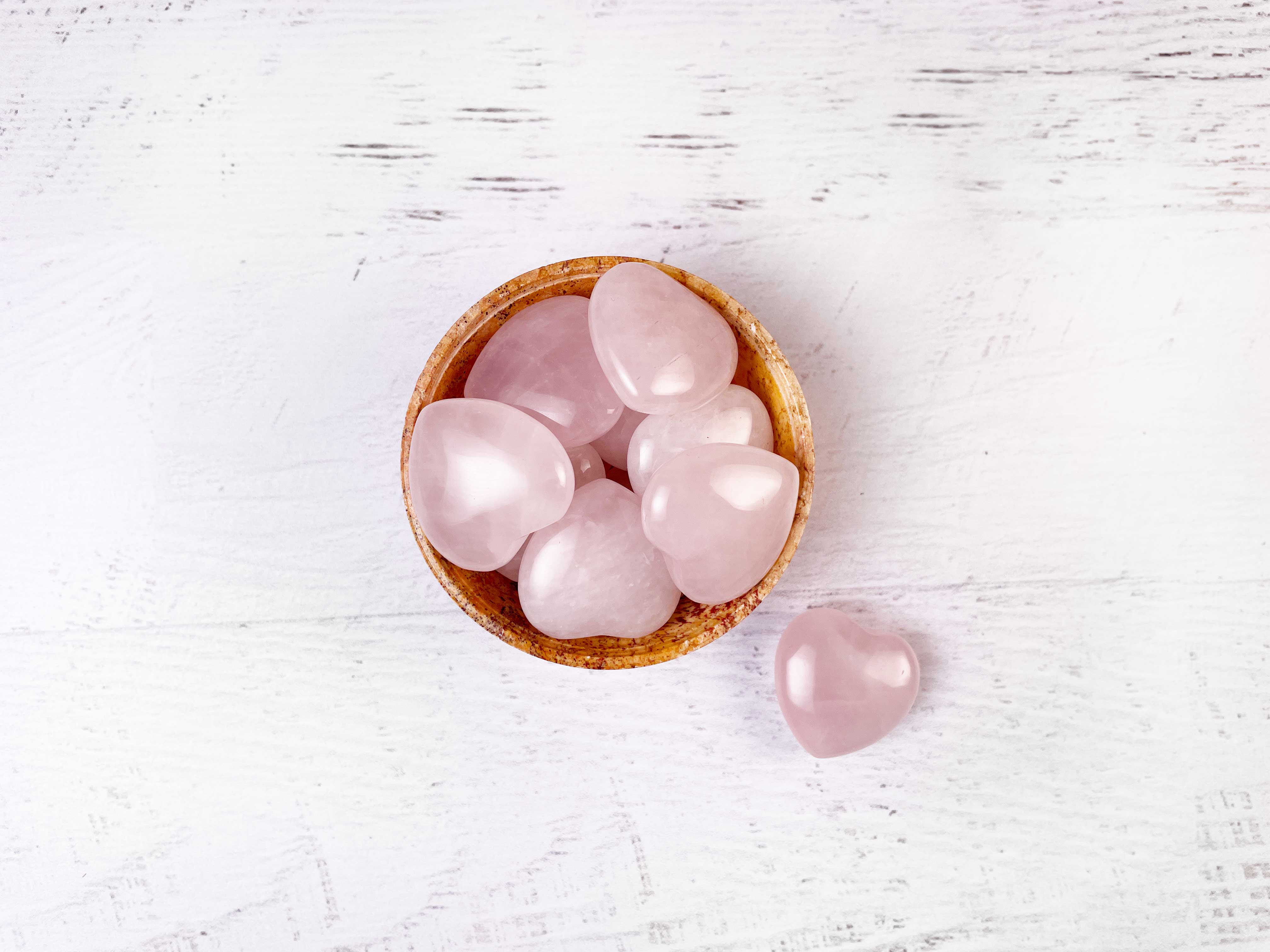 Buy Online Latest and Unique Tumbled Rose Quartz Heart - Love, Romance, Self-Love, Compassion | Shop Best Spiritual Items - The Mystical Ritual