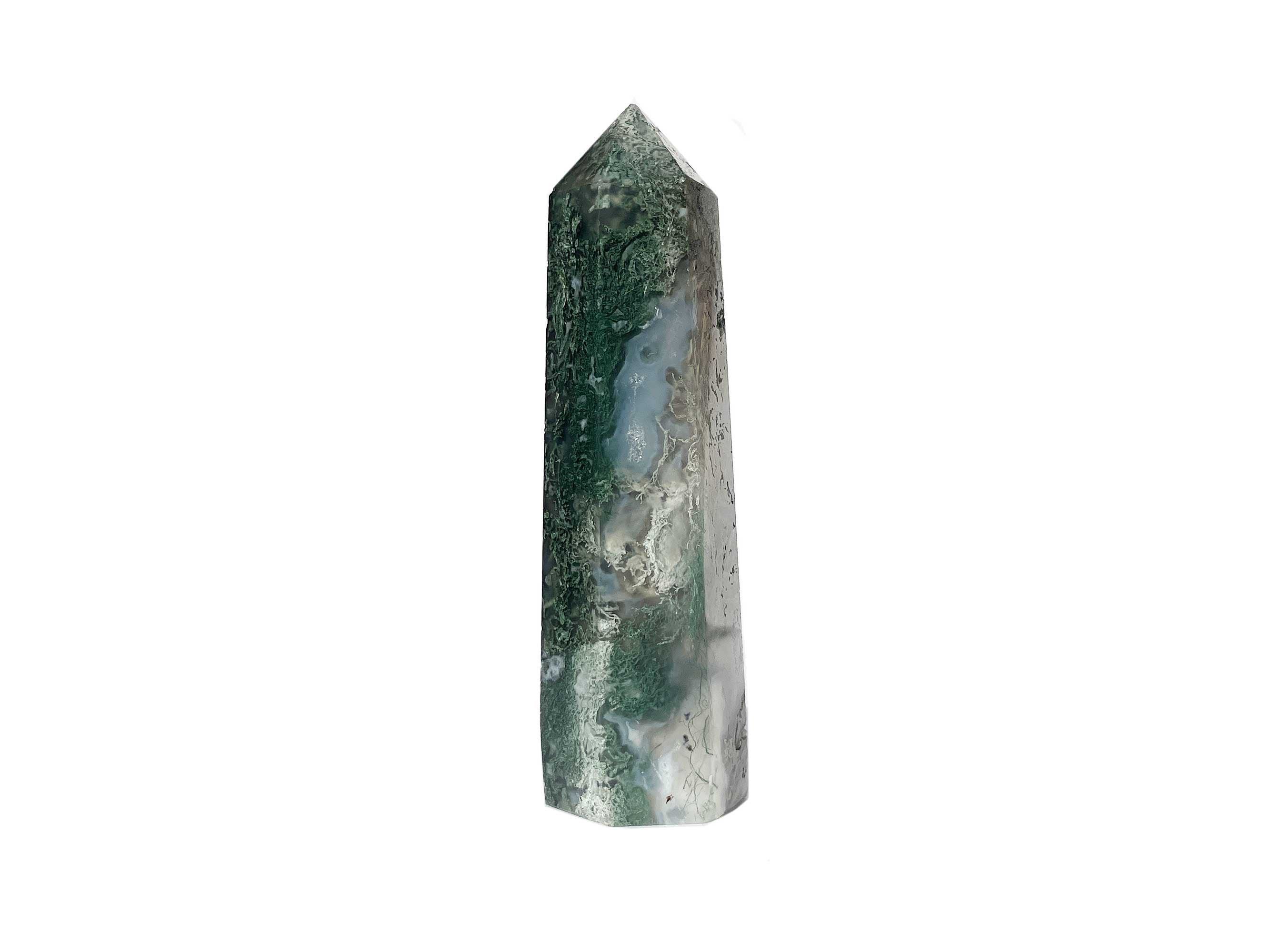 Buy Online Latest and Unique Moss Agate Crystal Tower Point | Shop Best Spiritual Items - The Mystical Ritual