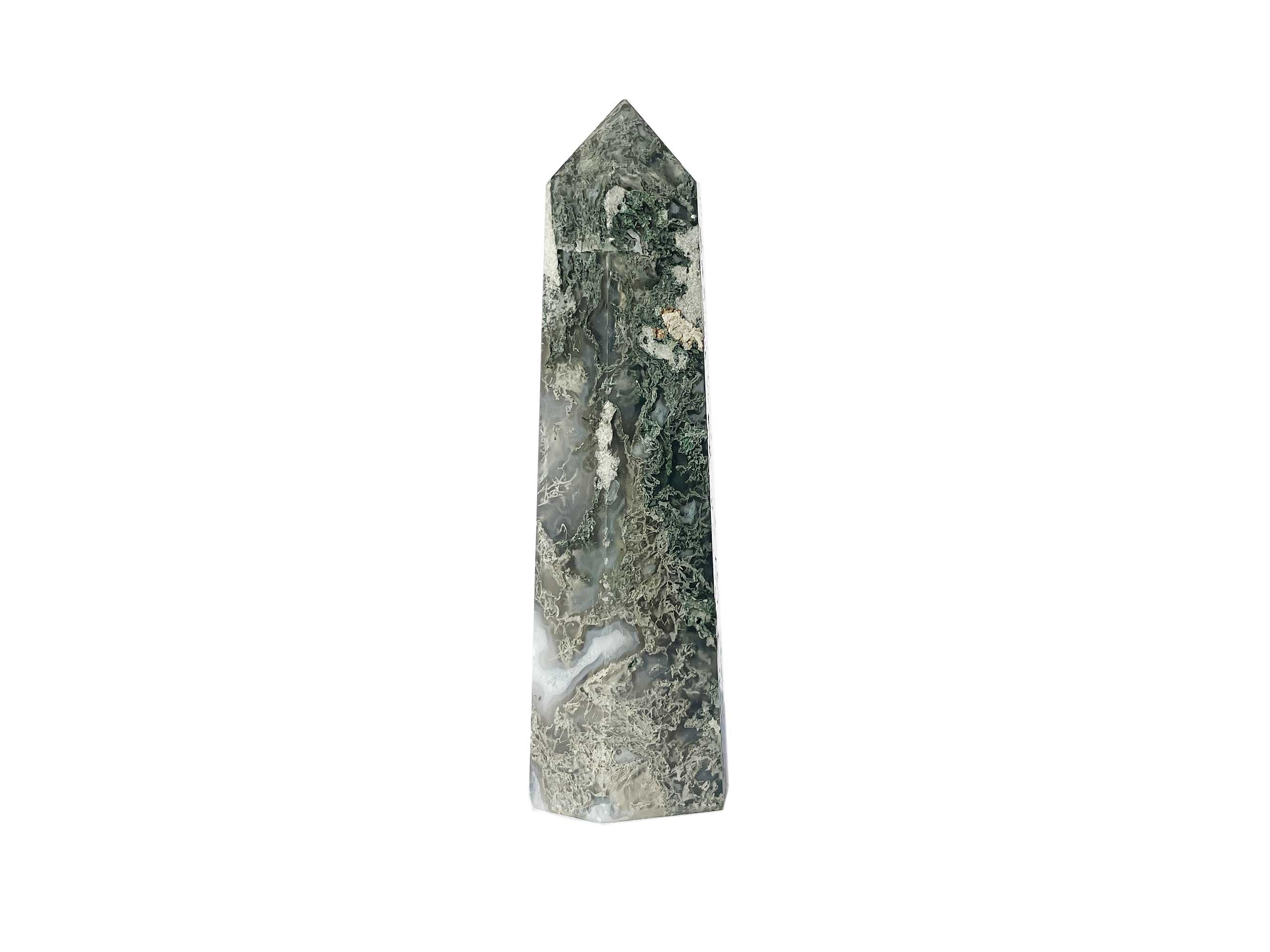 Buy Online Latest and Unique Moss Agate Crystal Tower Point | Shop Best Spiritual Items - The Mystical Ritual