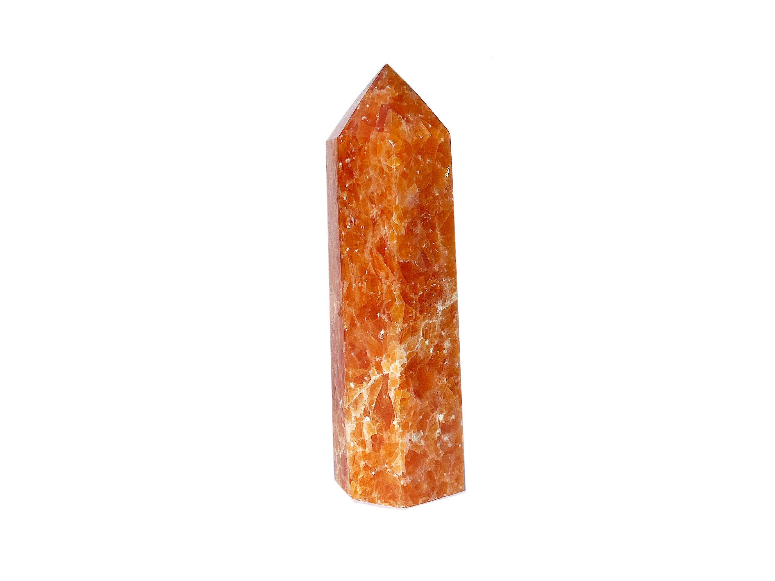 Buy Online Latest and Unique Orange Calcite Crystal Tower Point | Shop Best Spiritual Items - The Mystical Ritual