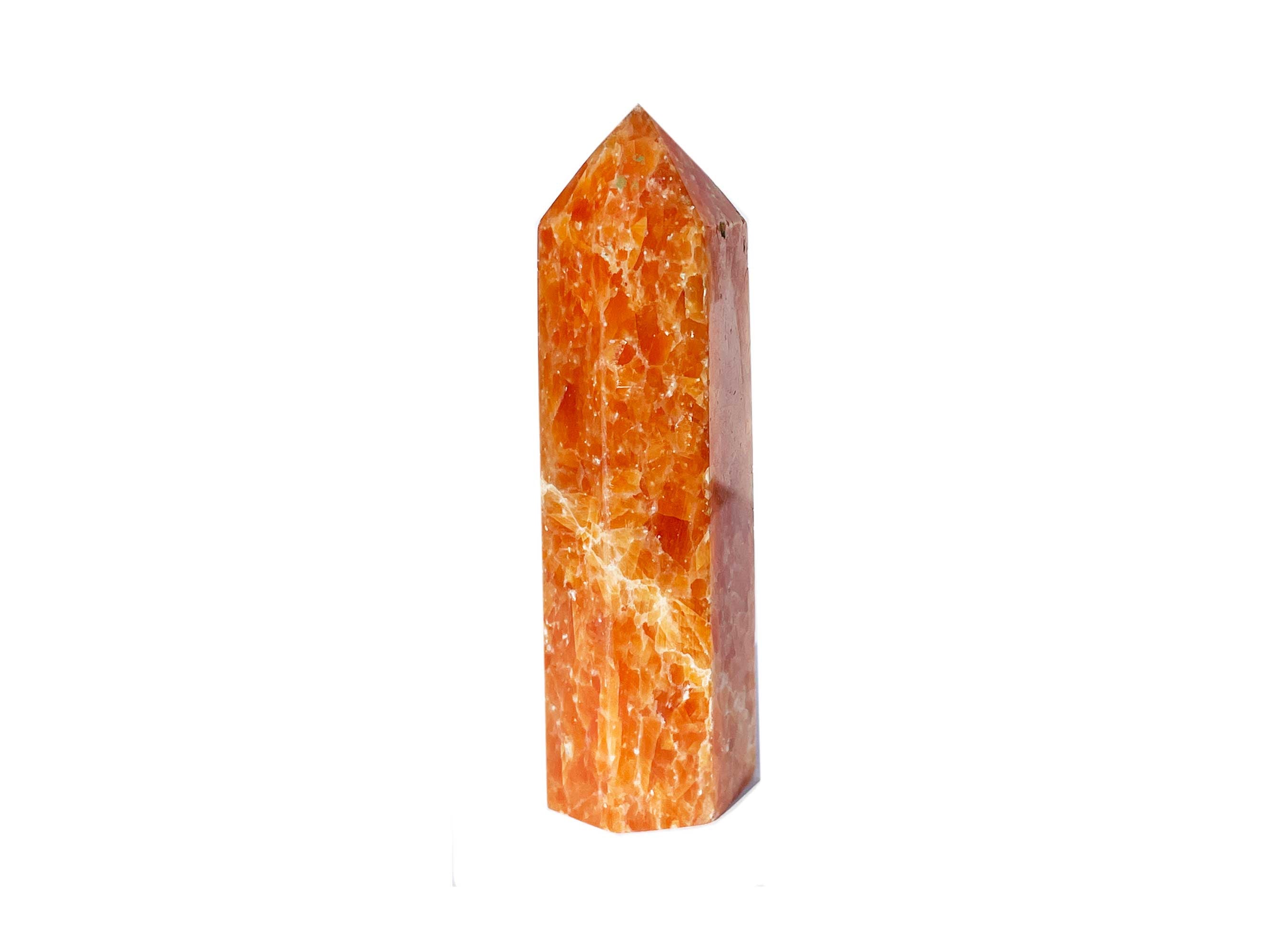 Buy Online Latest and Unique Orange Calcite Crystal Tower Point | Shop Best Spiritual Items - The Mystical Ritual