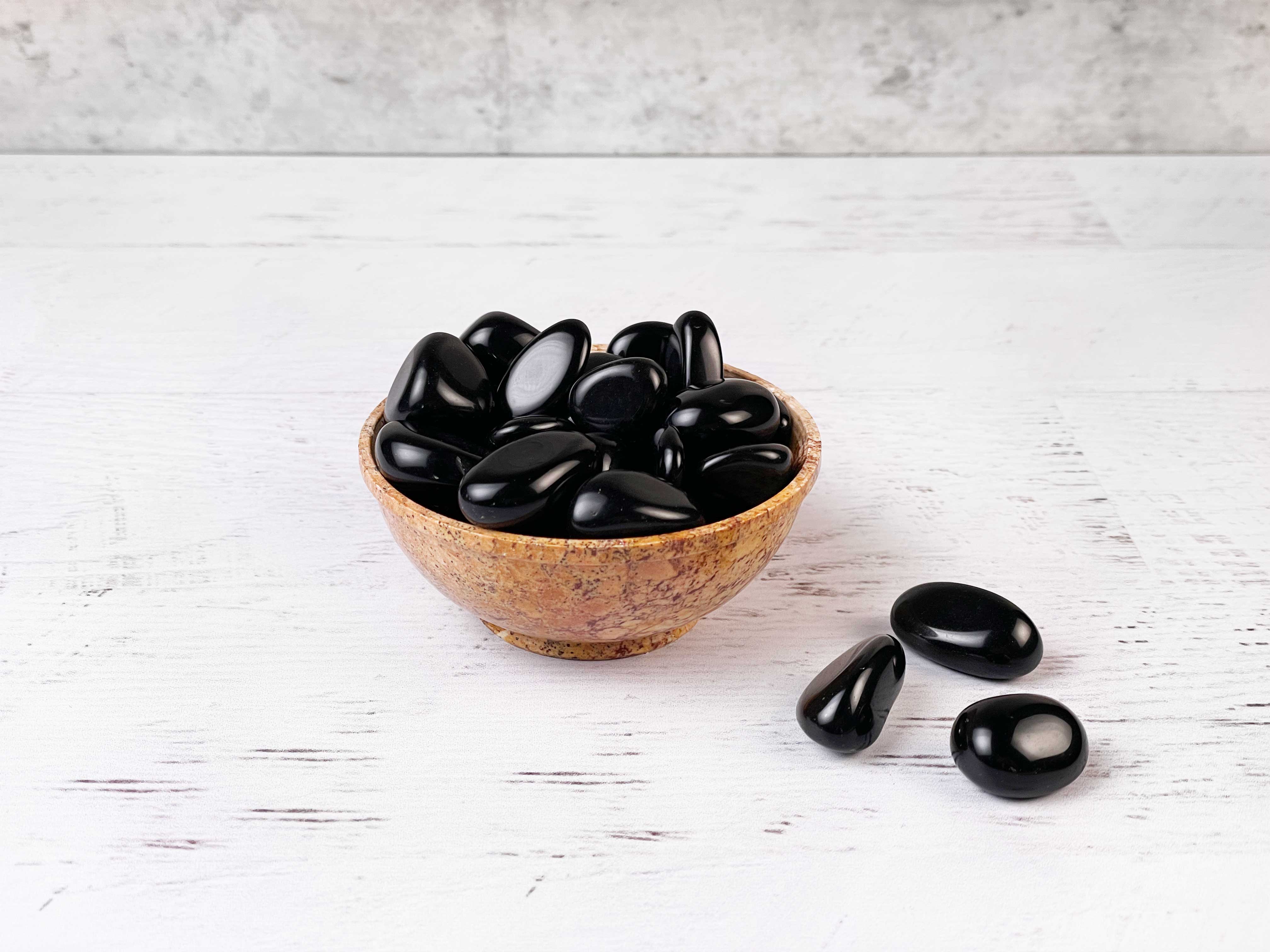 Buy Online Latest and Unique Tumbled Black Obsidian - Psychic Protection, Grounding, Cleansing, Spirit Communication | Shop Best Spiritual Items - The Mystical Ritual