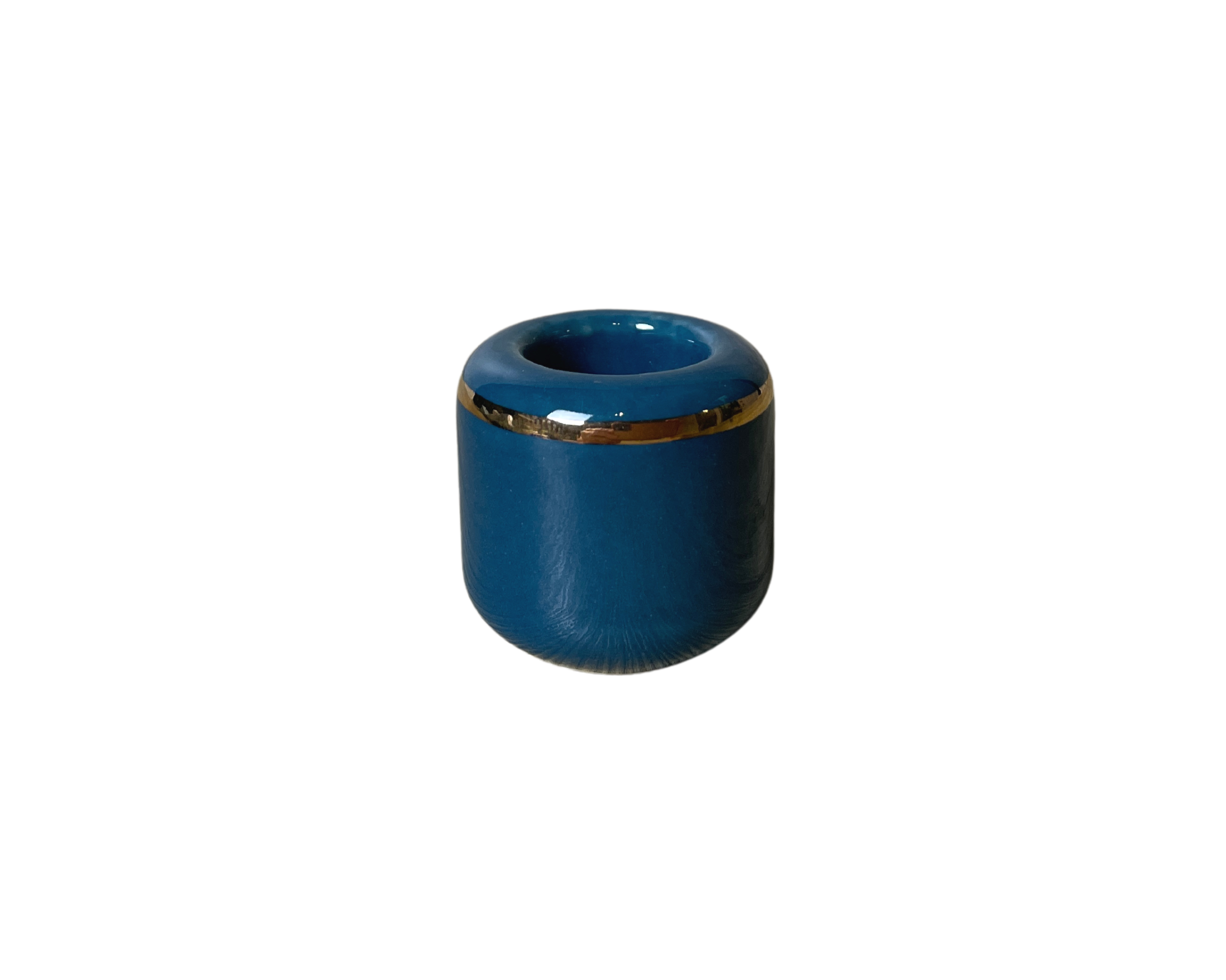 Buy Online Latest and Unique Blue Chime Candle Holder - Ceramic with Gold Band | Shop Best Spiritual Items - The Mystical Ritual