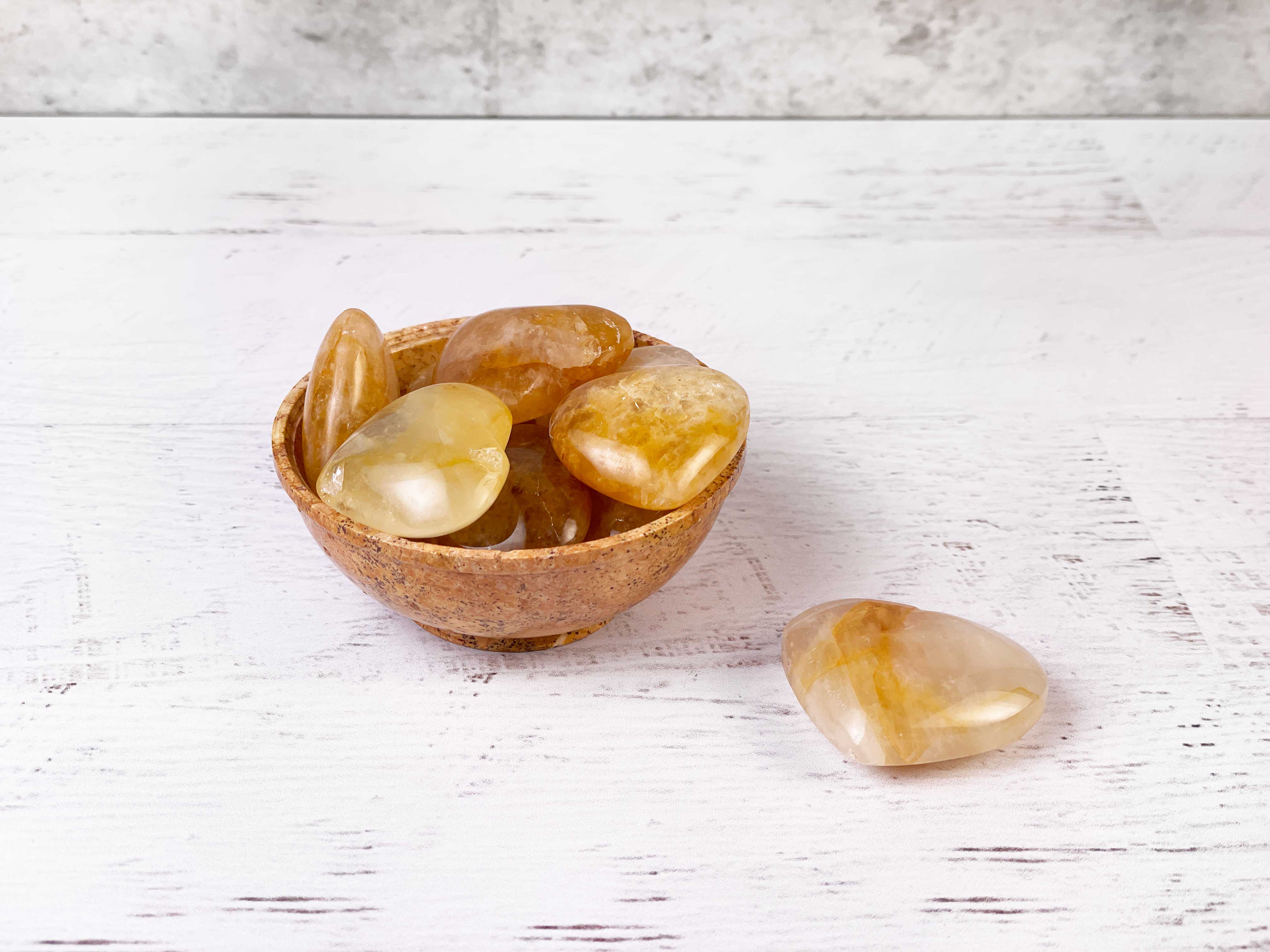 Buy Online Latest and Unique Tumbled Golden Healer Quartz Heart - Divine Messenger, Healing, Enlightenment, Divine Unity | Shop Best Spiritual Items - The Mystical Ritual