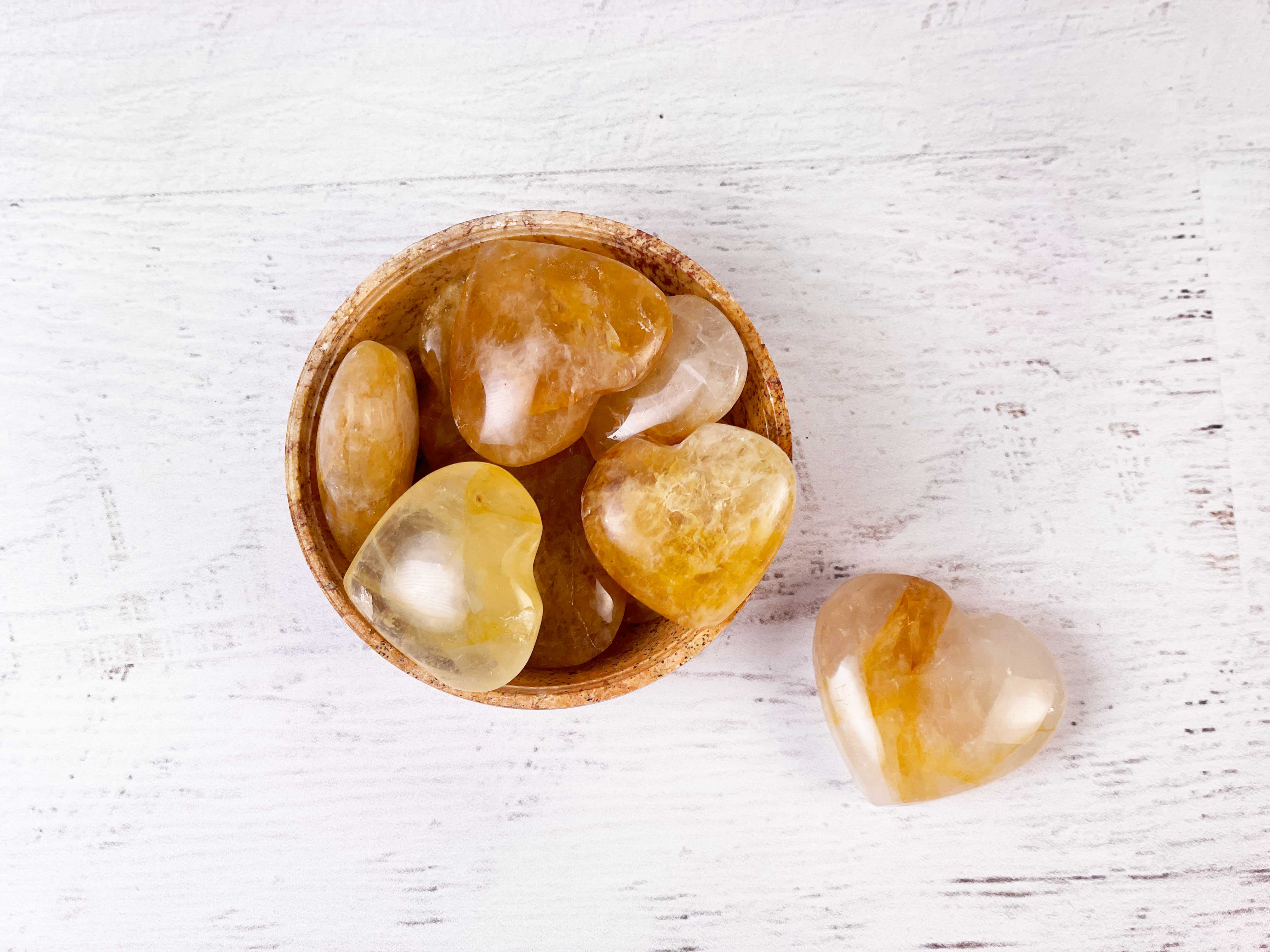 Buy Online Latest and Unique Tumbled Golden Healer Quartz Heart - Divine Messenger, Healing, Enlightenment, Divine Unity | Shop Best Spiritual Items - The Mystical Ritual