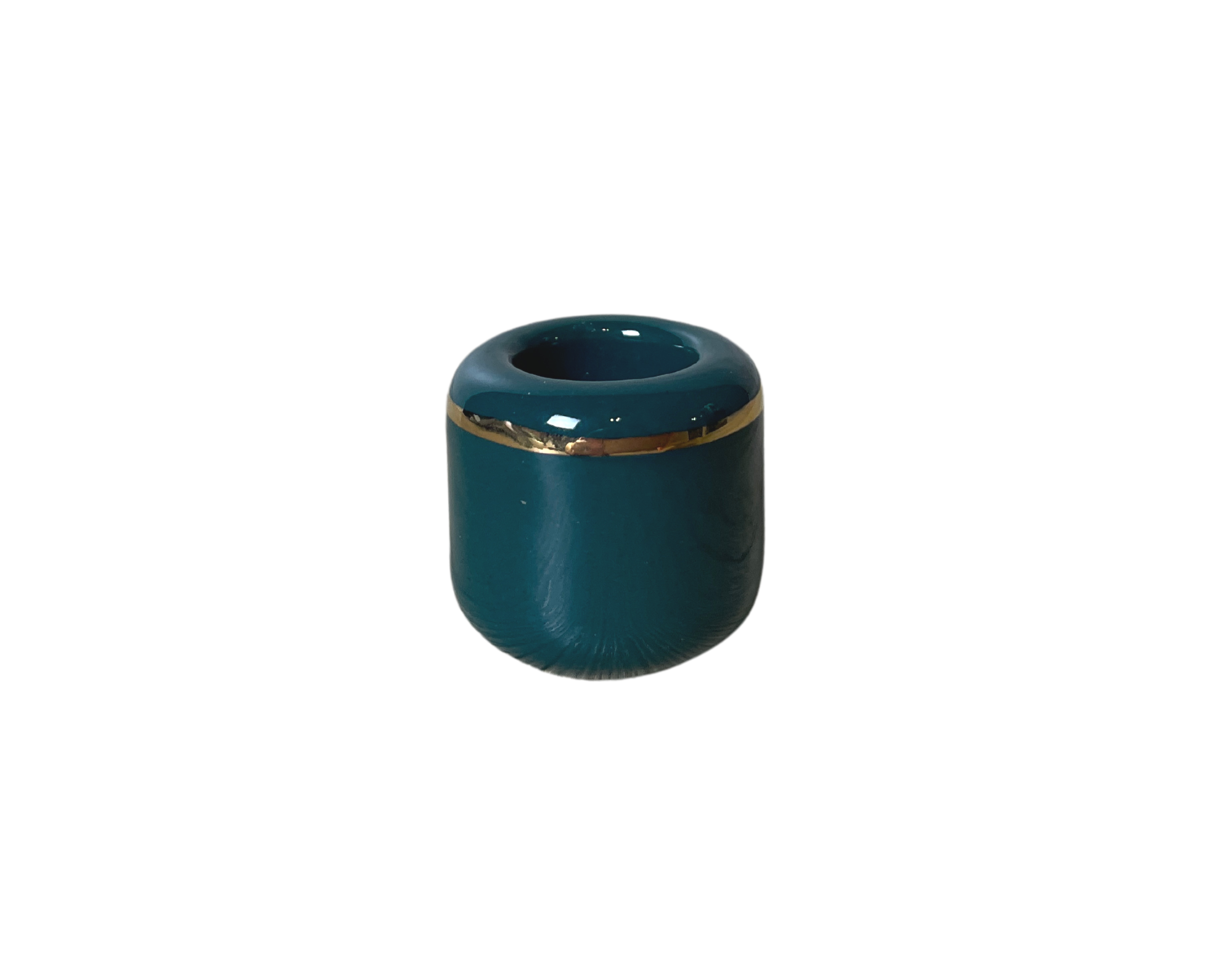 Buy Online Latest and Unique Green Chime Candle Holder - Ceramic with Gold Band | Shop Best Spiritual Items - The Mystical Ritual