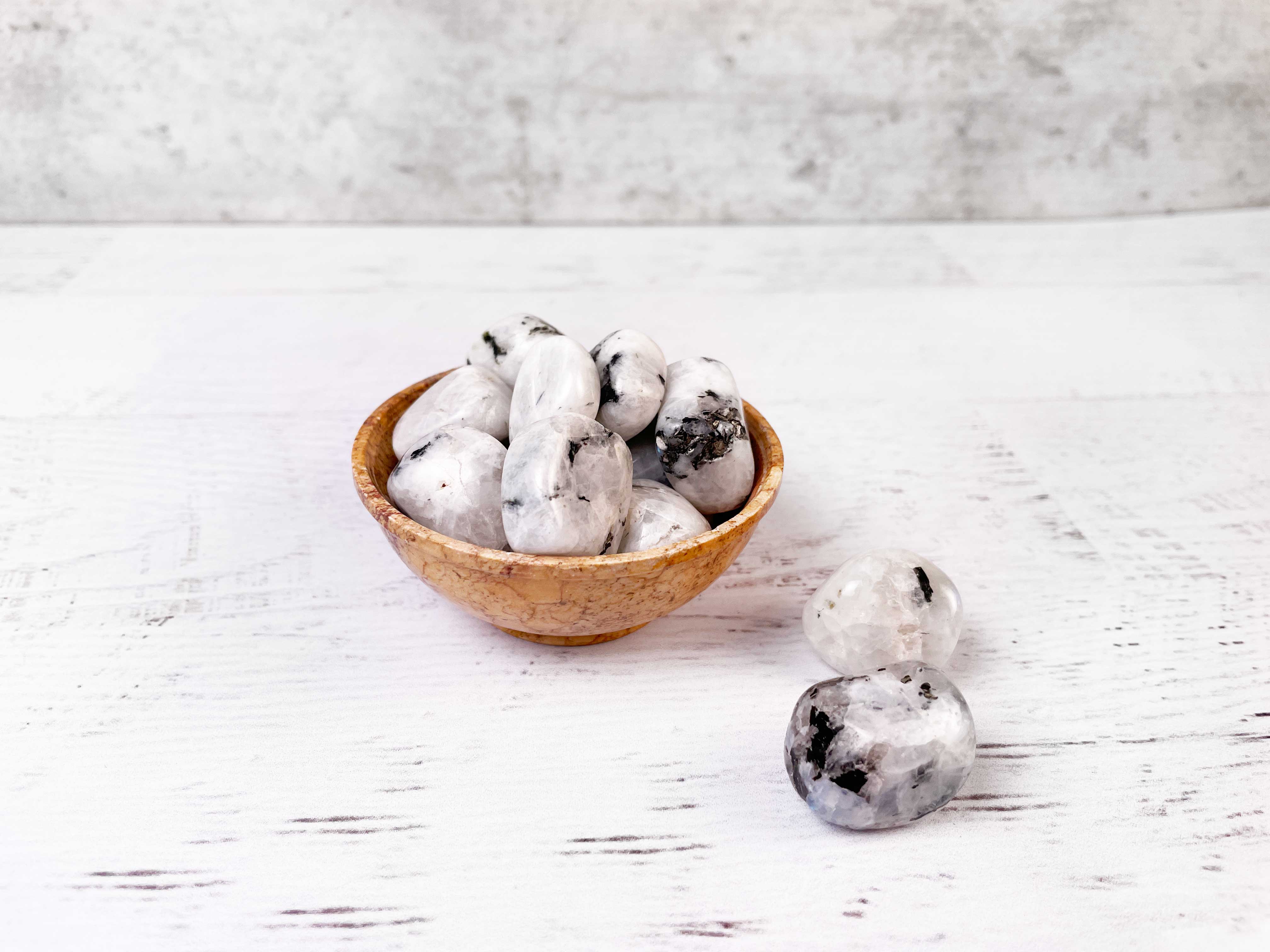 Buy Online Latest and Unique Tumbled Rainbow Moonstone - Goddess Stone, Align Chakras, Psychic Protection | Shop Best Spiritual Items - The Mystical Ritual