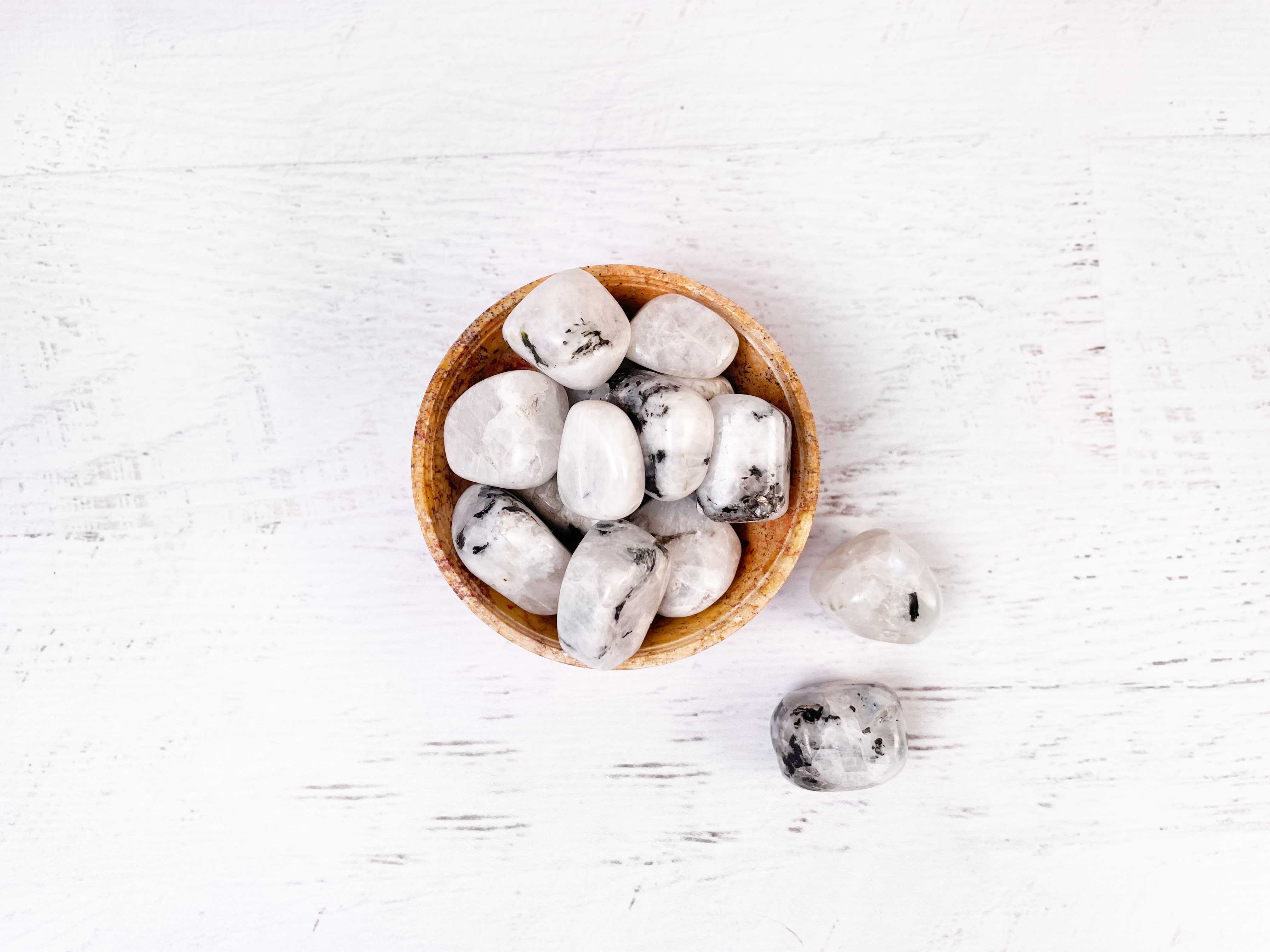 Buy Online Latest and Unique Tumbled Rainbow Moonstone - Goddess Stone, Align Chakras, Psychic Protection | Shop Best Spiritual Items - The Mystical Ritual