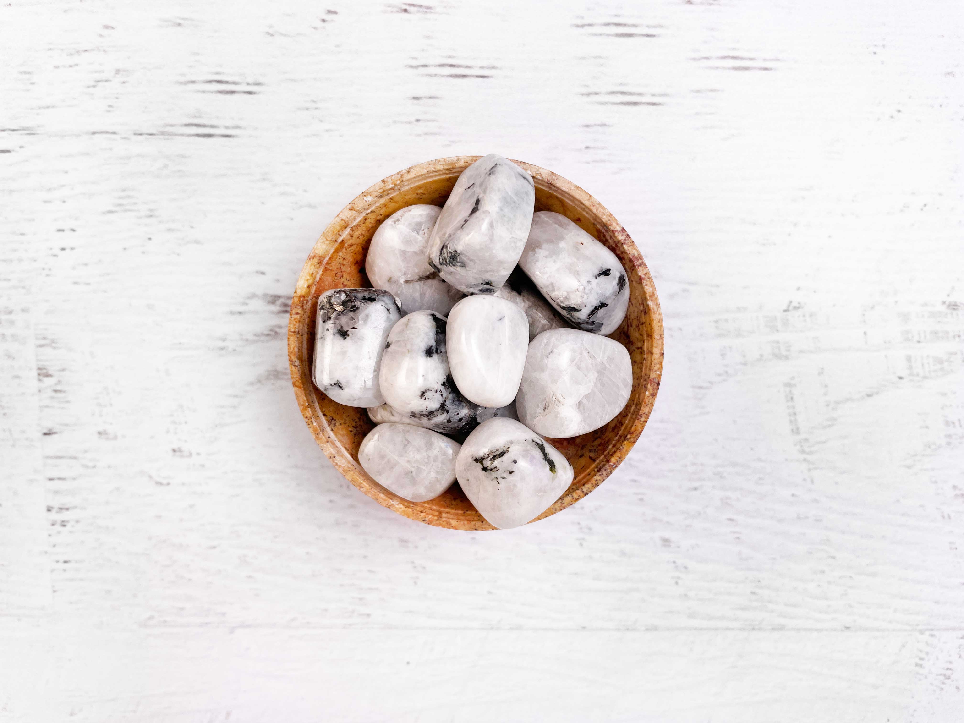 Buy Online Latest and Unique Tumbled Rainbow Moonstone - Goddess Stone, Align Chakras, Psychic Protection | Shop Best Spiritual Items - The Mystical Ritual