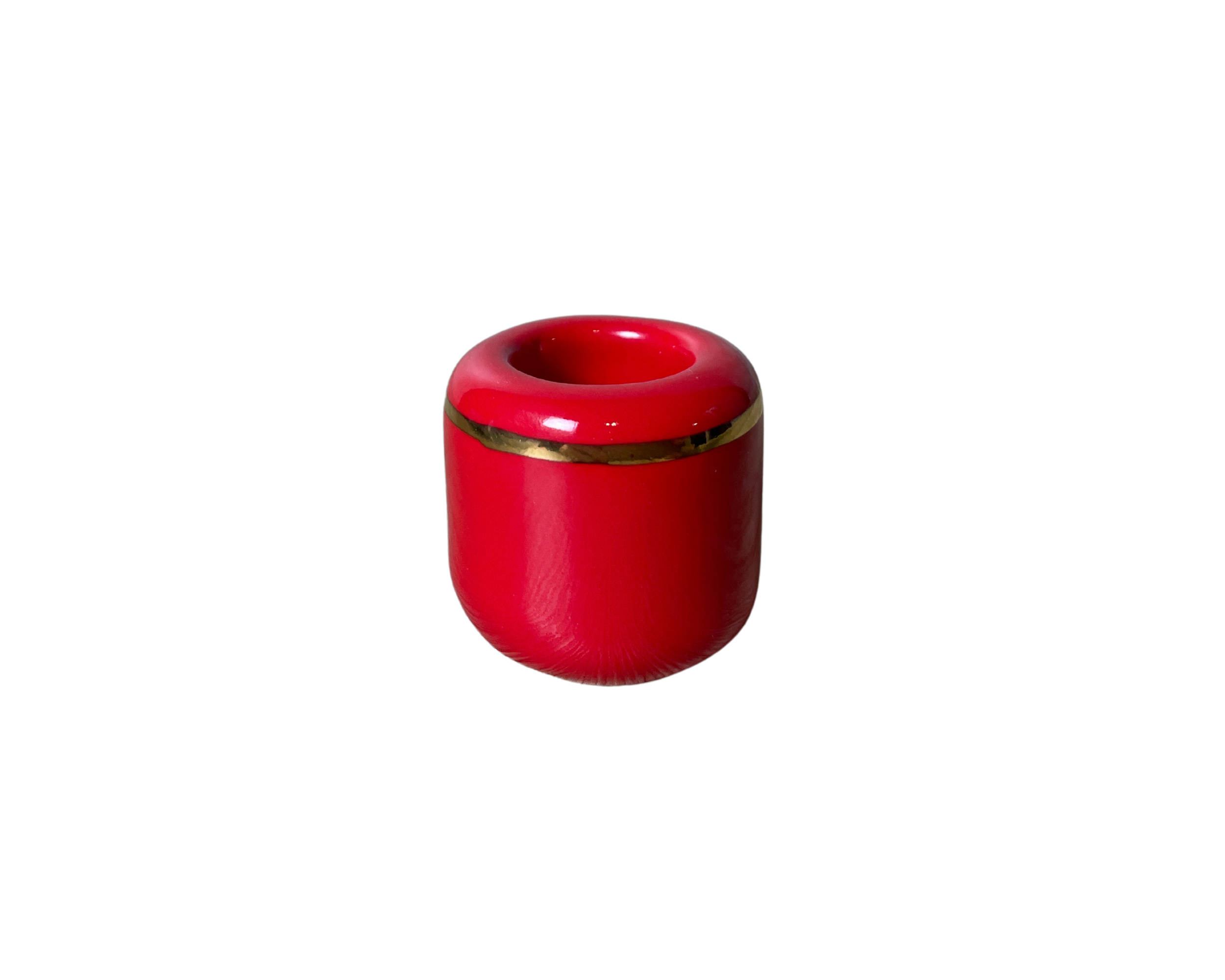 Buy Online Latest and Unique Red Chime Candle Holder - Ceramic with Gold Band | Shop Best Spiritual Items - The Mystical Ritual