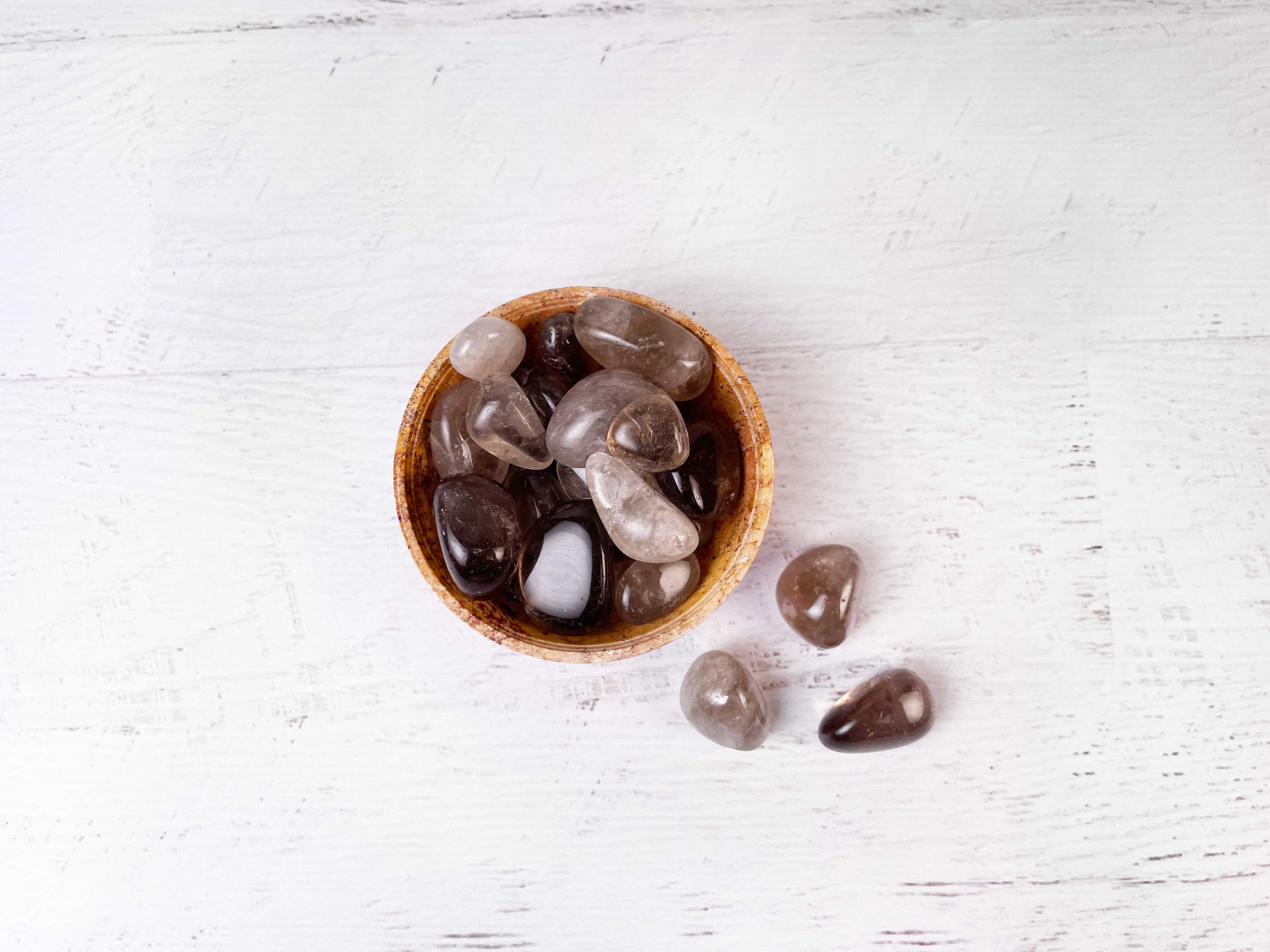 Buy Online Latest and Unique Tumbled Smoky Quartz - Manifestation, Grounding, Transmutation, Organization | Shop Best Spiritual Items - The Mystical Ritual