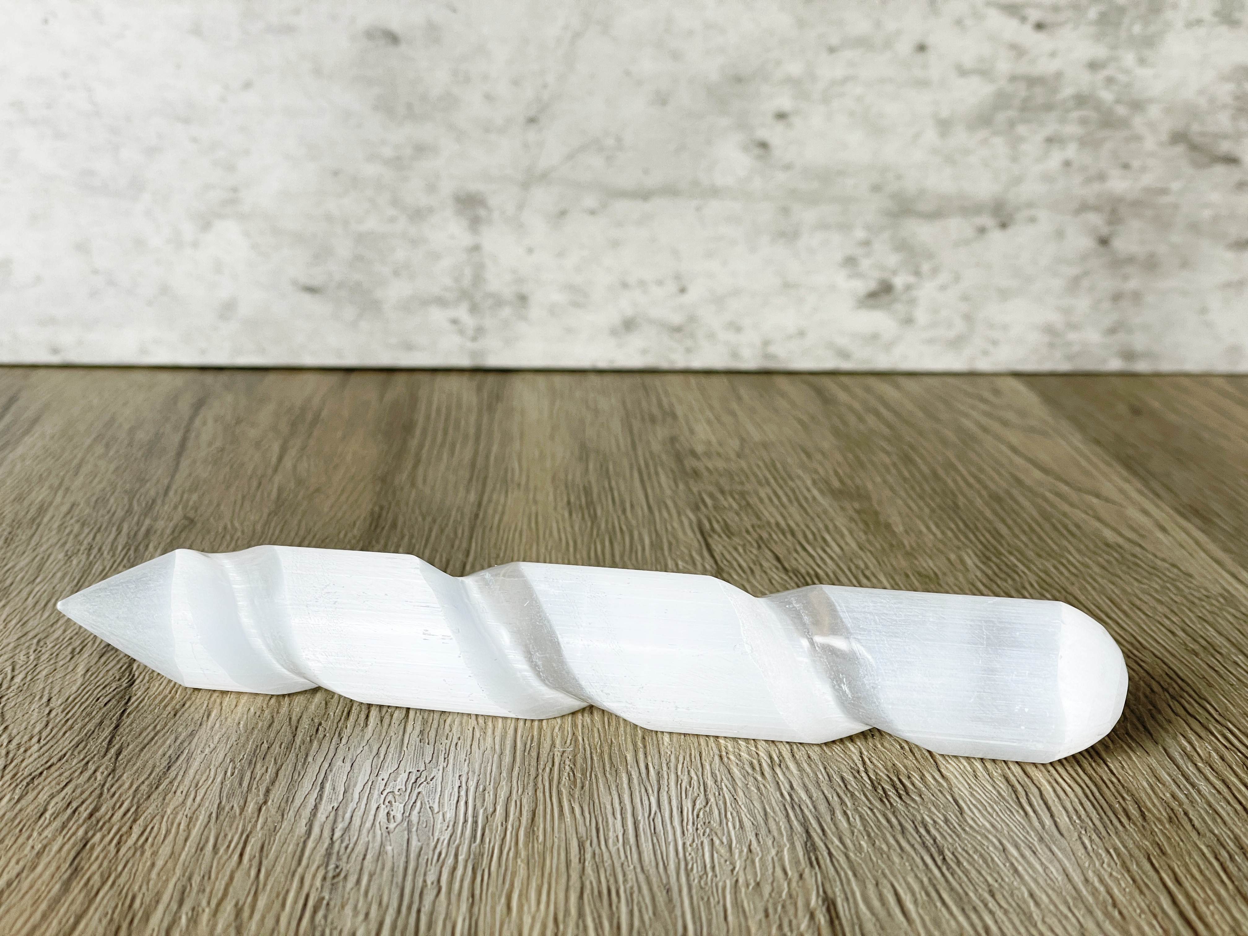 Buy Online Latest and Unique Spiral Selenite Crystal Wand (6 Inches) | Shop Best Spiritual Items - The Mystical Ritual