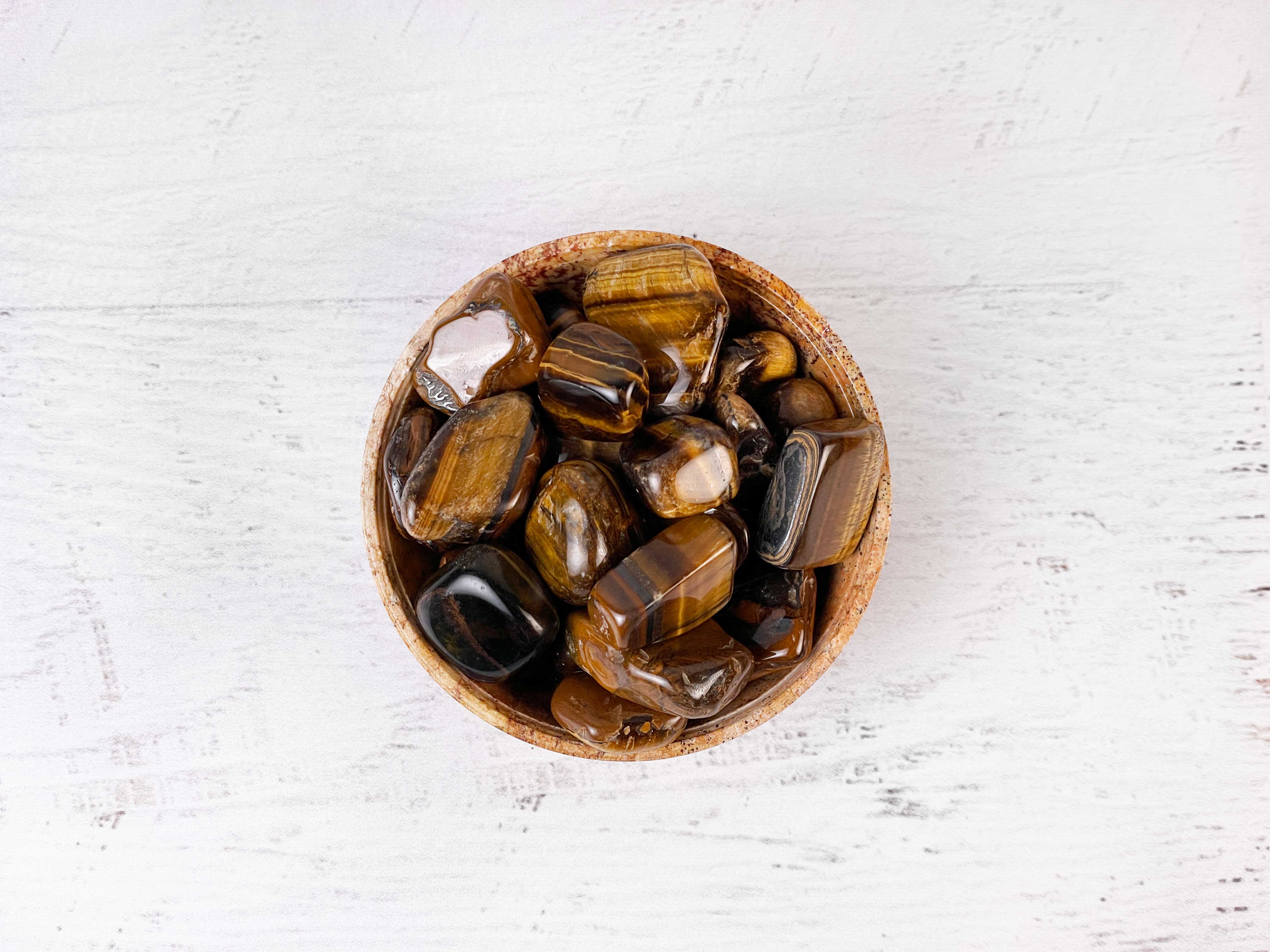 Buy Online Latest and Unique Tumbled Tiger Eye - Protection, Sobriety, Balance, Vitality, Strength, Practicality, Warrior, Christ Consciousness | Shop Best Spiritual Items - The Mystical Ritu