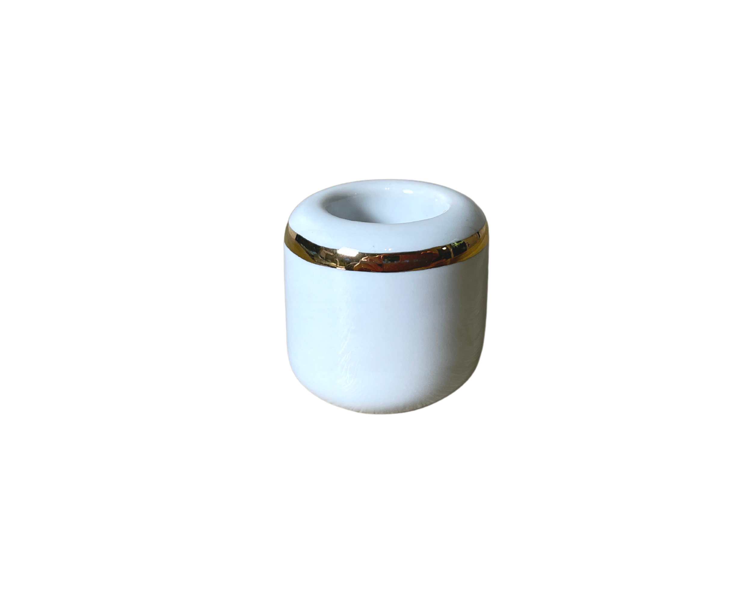 Buy Online Latest and Unique White Chime Candle Holder - Ceramic with Gold Band | Shop Best Spiritual Items - The Mystical Ritual