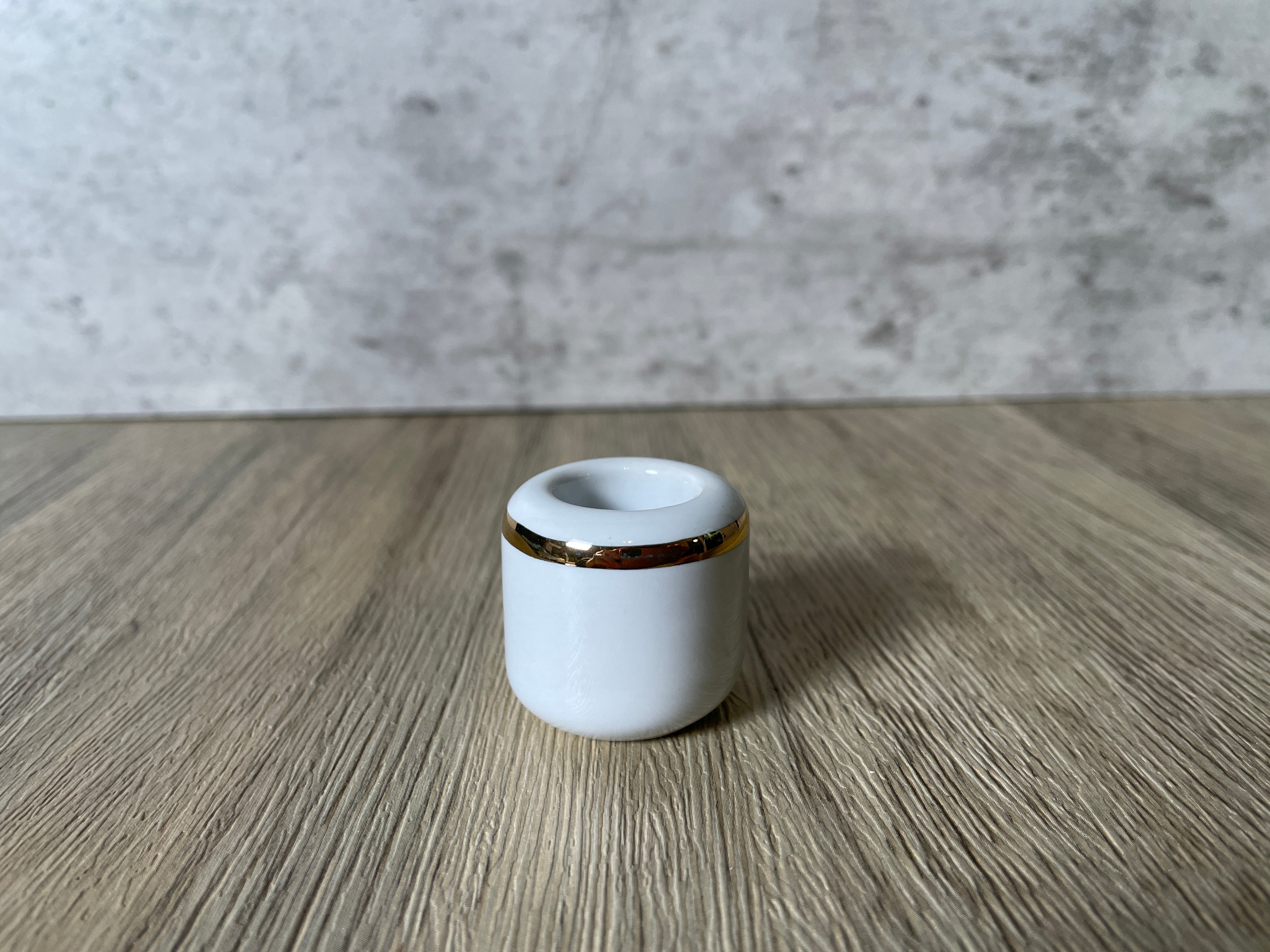 Buy Online Latest and Unique White Chime Candle Holder - Ceramic with Gold Band | Shop Best Spiritual Items - The Mystical Ritual