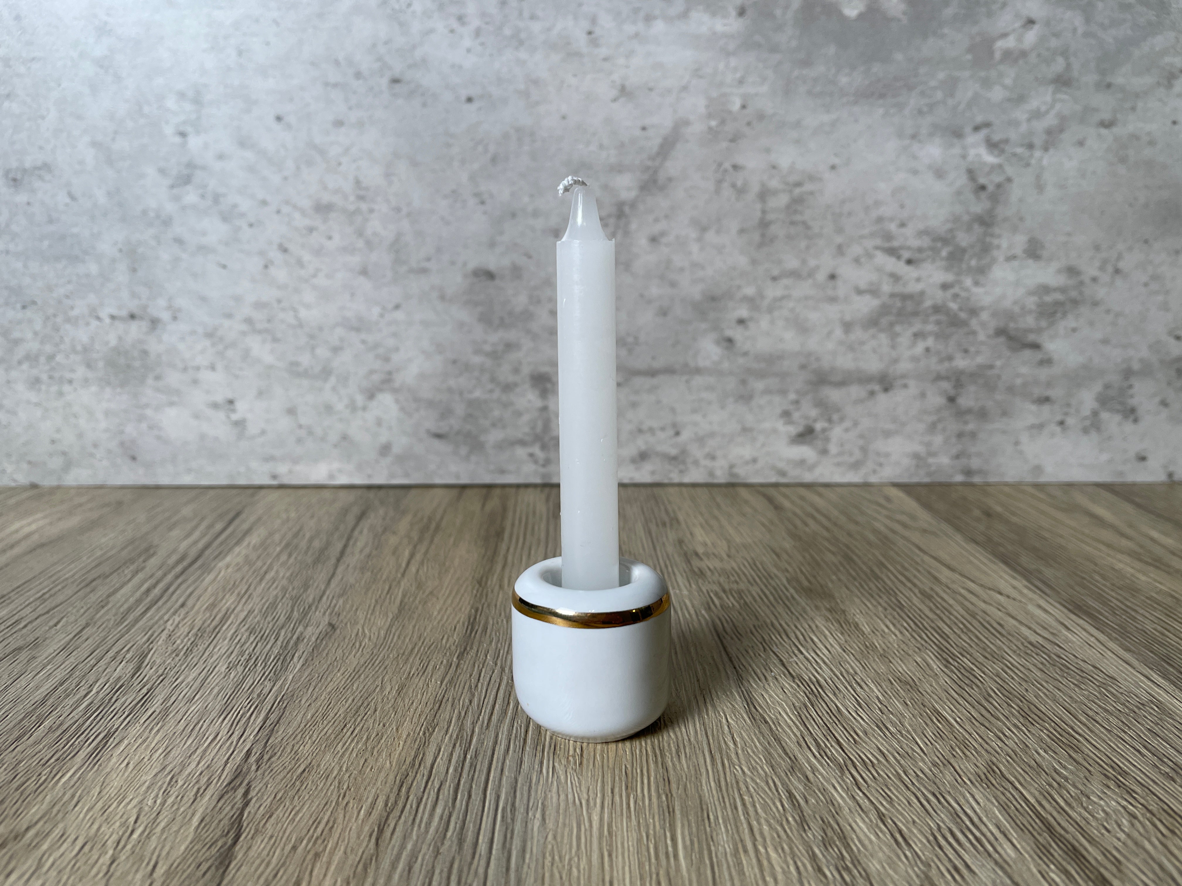 Buy Online Latest and Unique White Chime Candle Holder - Ceramic with Gold Band | Shop Best Spiritual Items - The Mystical Ritual