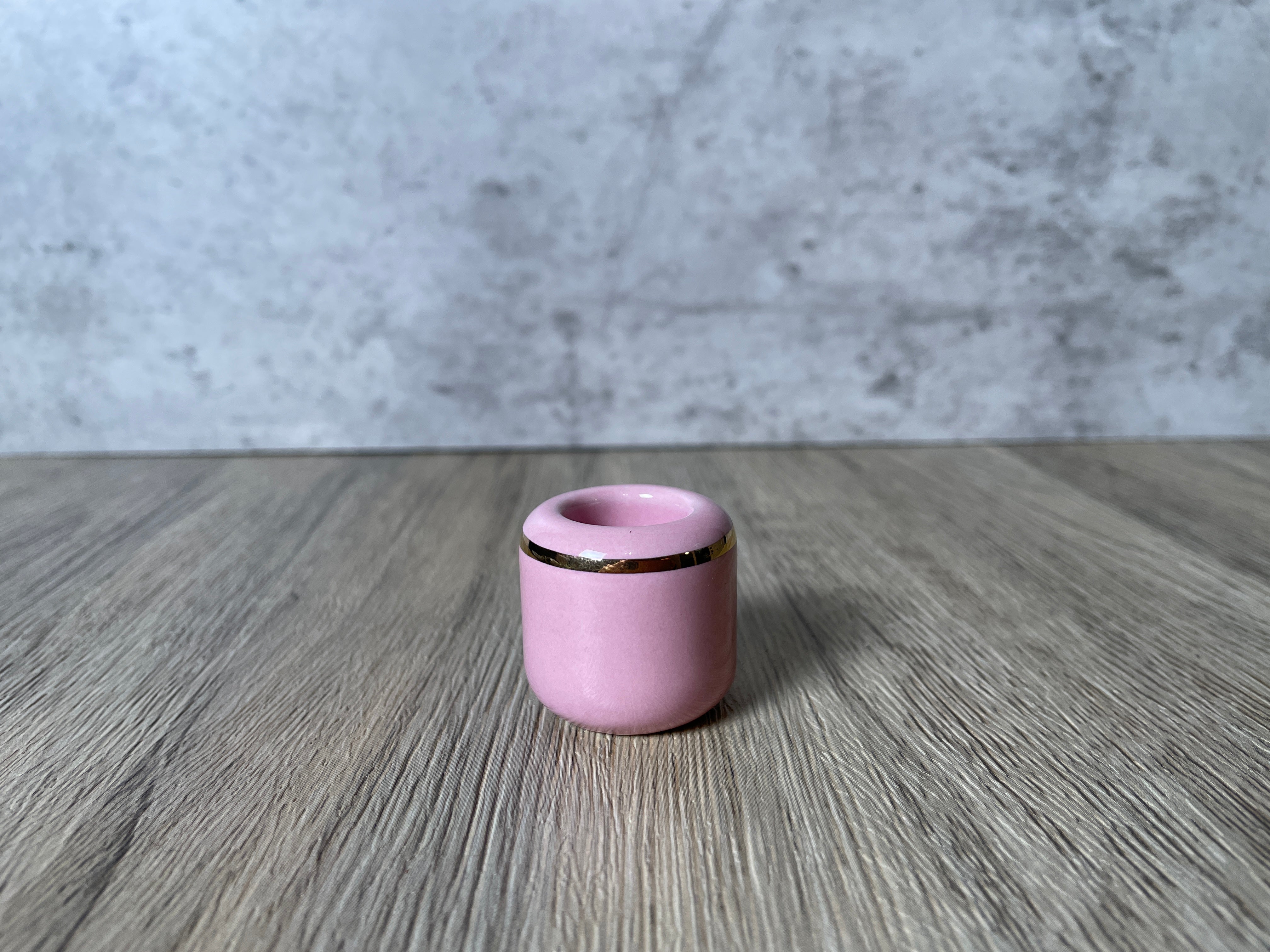 Buy Online Latest and Unique Pink Chime Candle Holder - Ceramic with Gold Band | Shop Best Spiritual Items - The Mystical Ritual