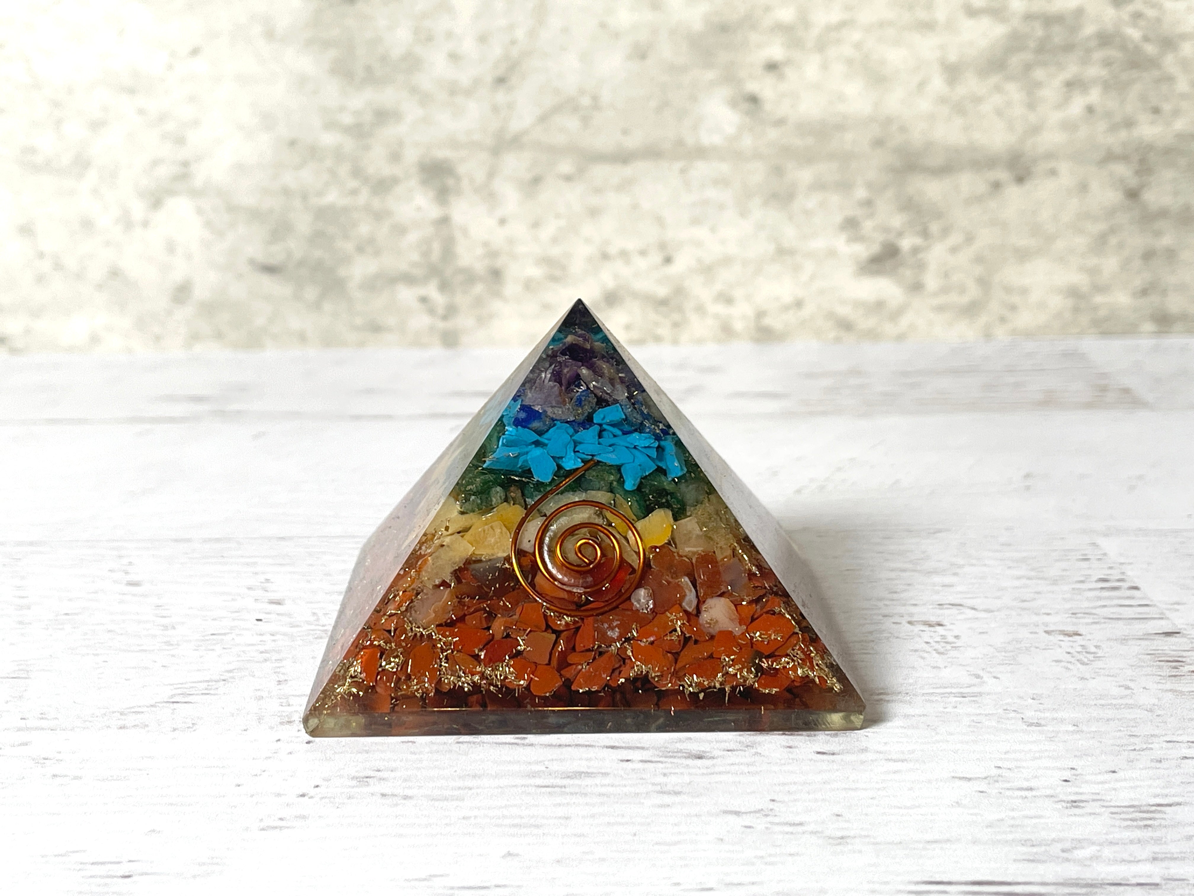 Buy Online Latest and Unique 7 Chakra Orgonite Pyramid | Shop Best Spiritual Items - The Mystical Ritual