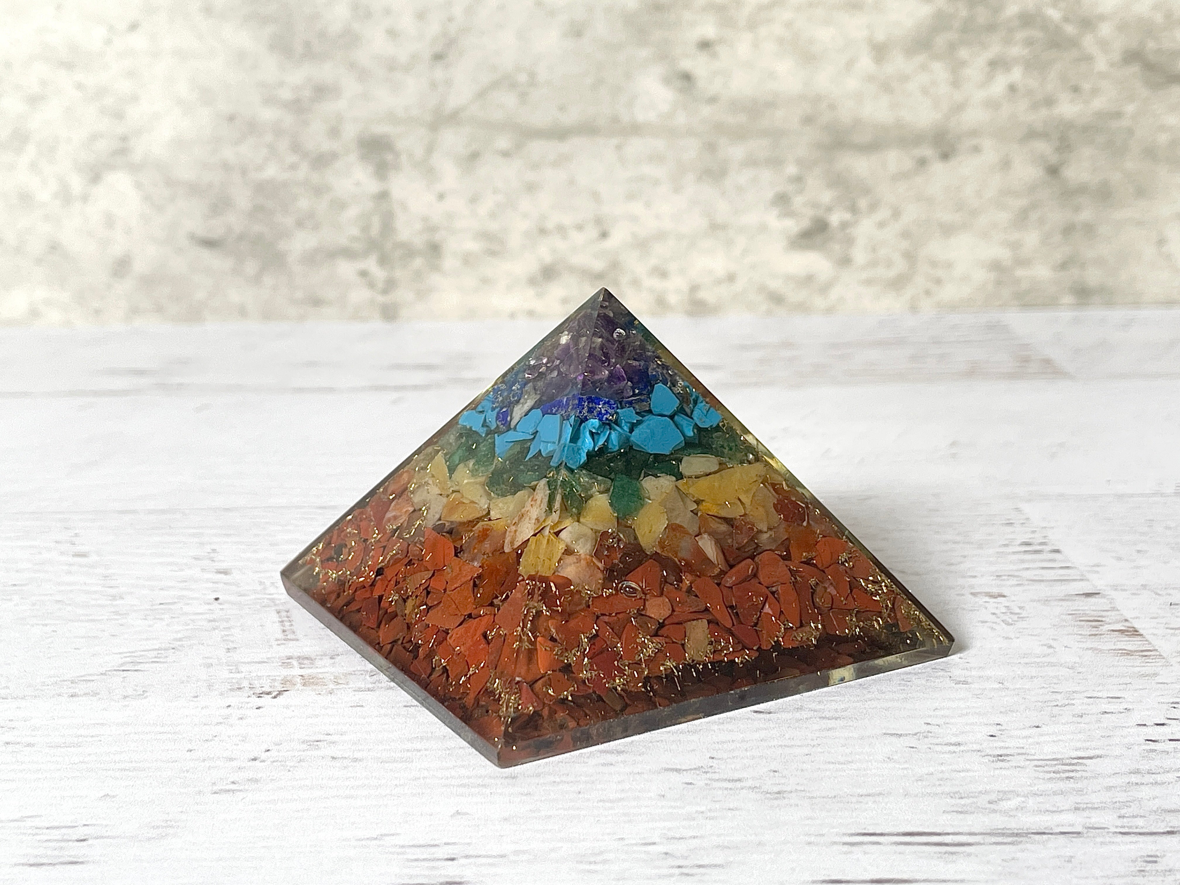 Buy Online Latest and Unique 7 Chakra Orgonite Pyramid | Shop Best Spiritual Items - The Mystical Ritual