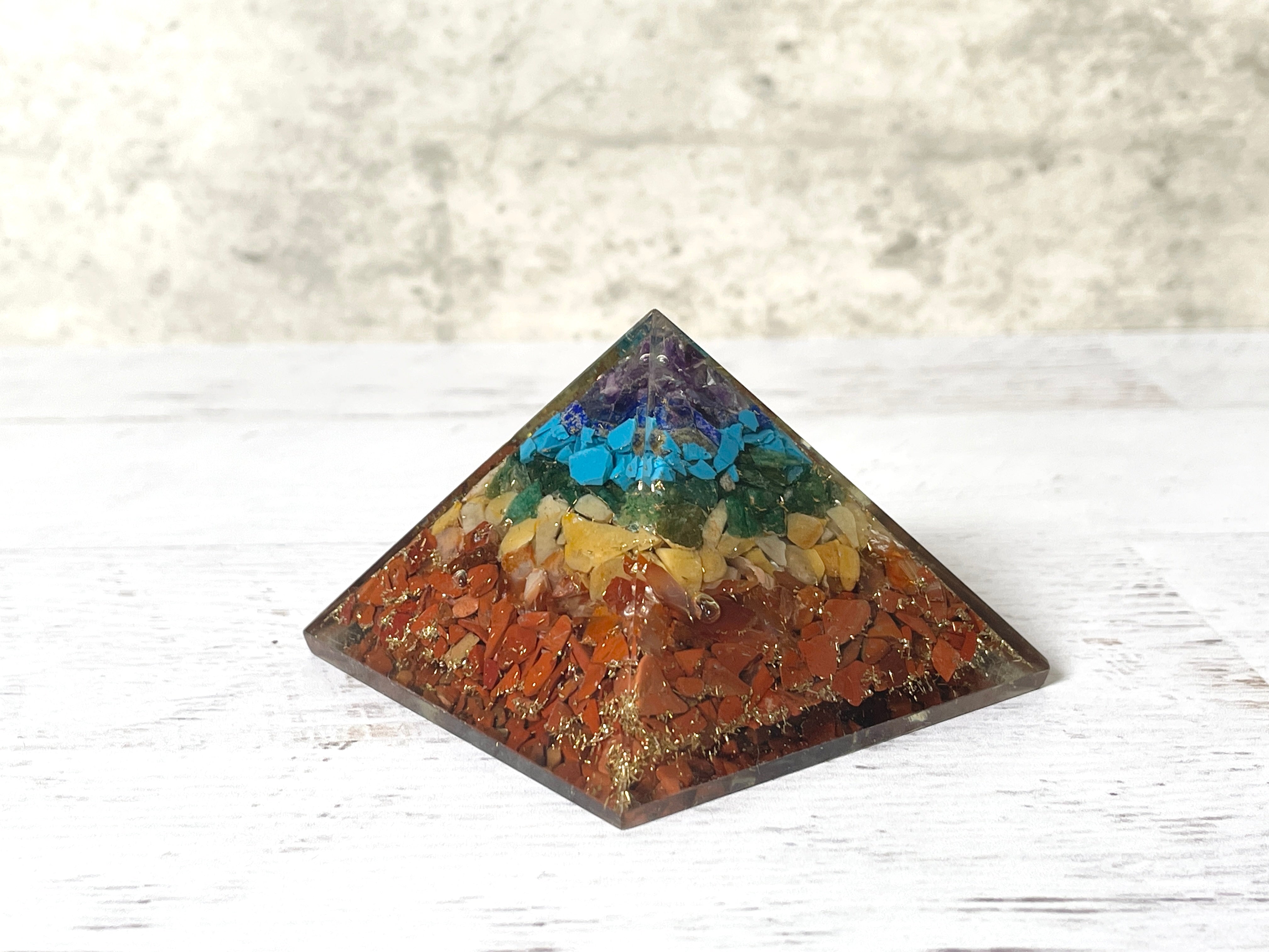 Buy Online Latest and Unique 7 Chakra Orgonite Pyramid | Shop Best Spiritual Items - The Mystical Ritual