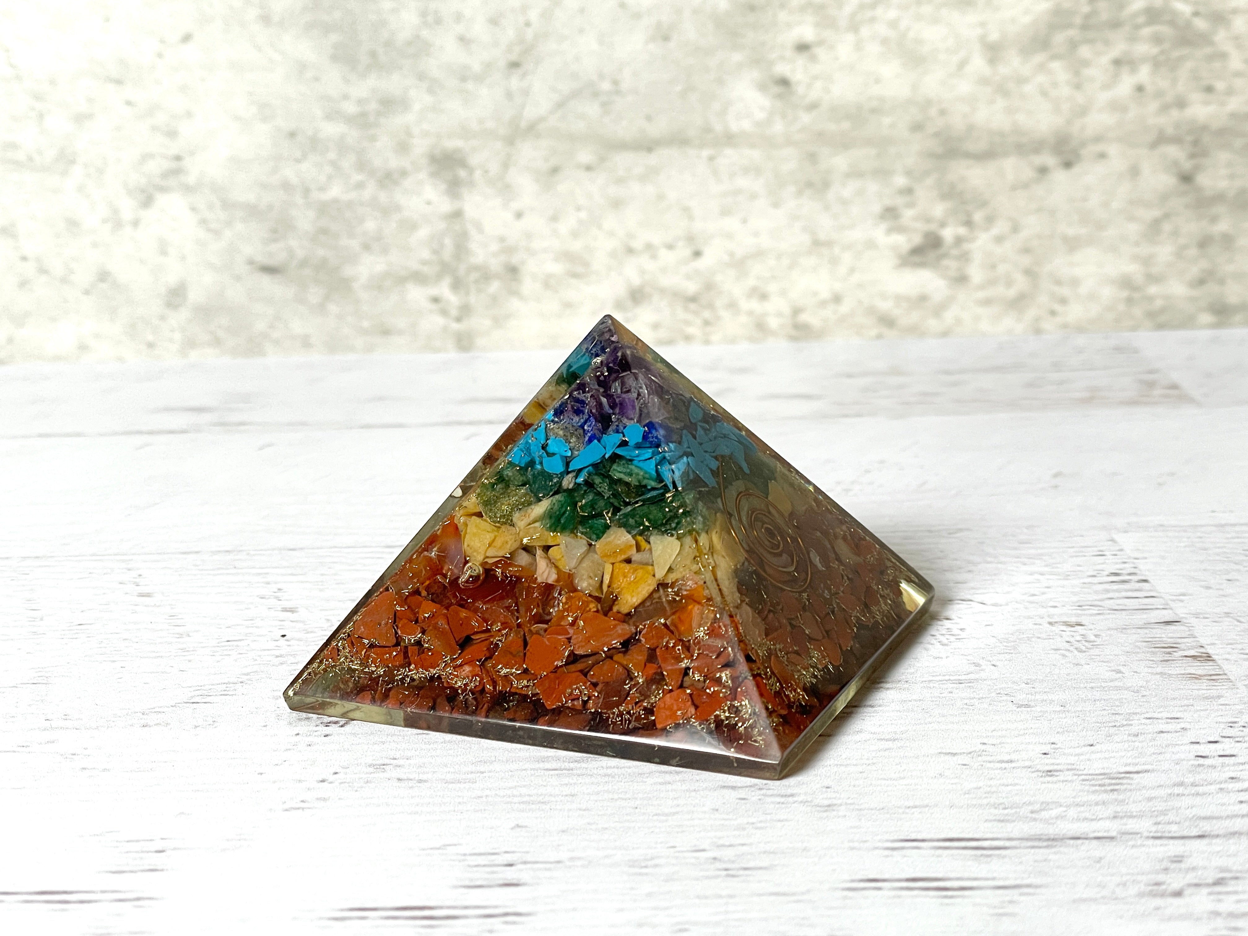 Buy Online Latest and Unique 7 Chakra Orgonite Pyramid | Shop Best Spiritual Items - The Mystical Ritual