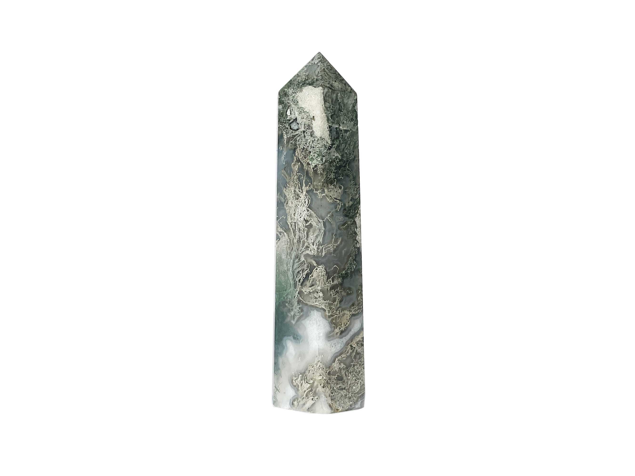 Buy Online Latest and Unique Moss Agate Crystal Tower Point | Shop Best Spiritual Items - The Mystical Ritual