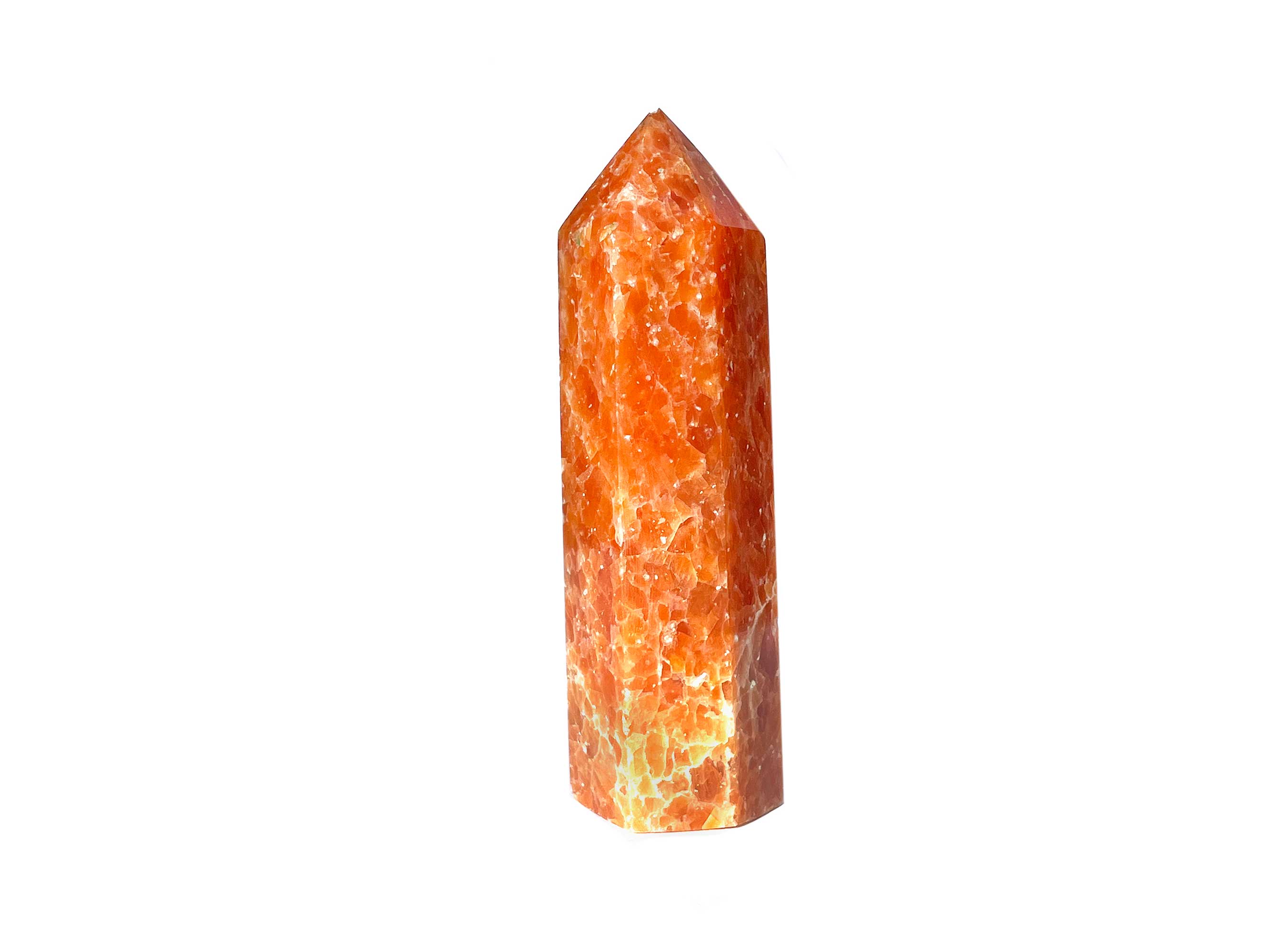 Buy Online Latest and Unique Orange Calcite Crystal Tower Point | Shop Best Spiritual Items - The Mystical Ritual