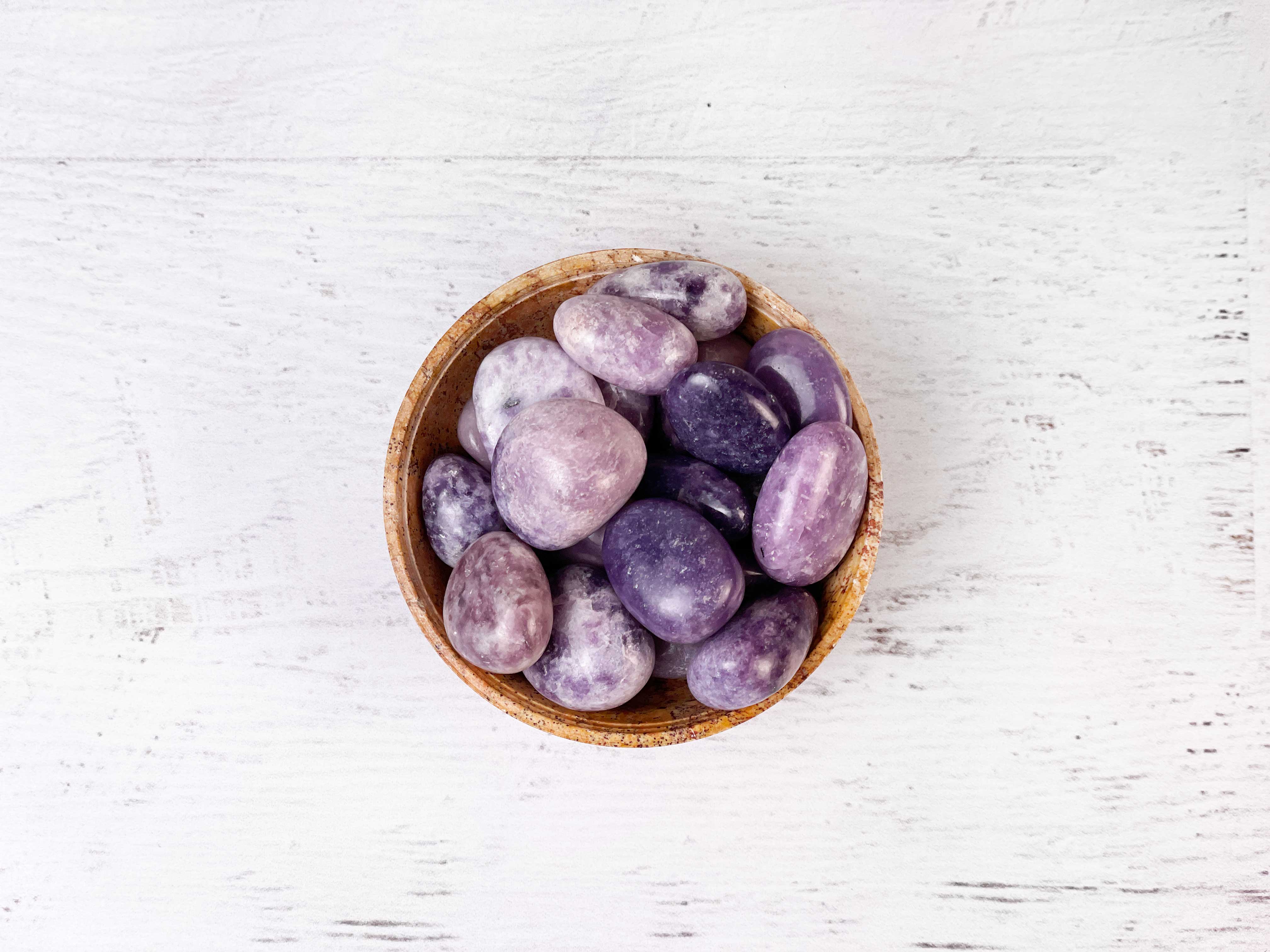 Buy Online Latest and Unique Tumbled Lepidolite - Emotional healing, Balance, Purification, Relaxation, Stress Relief | Shop Best Spiritual Items - The Mystical Ritual