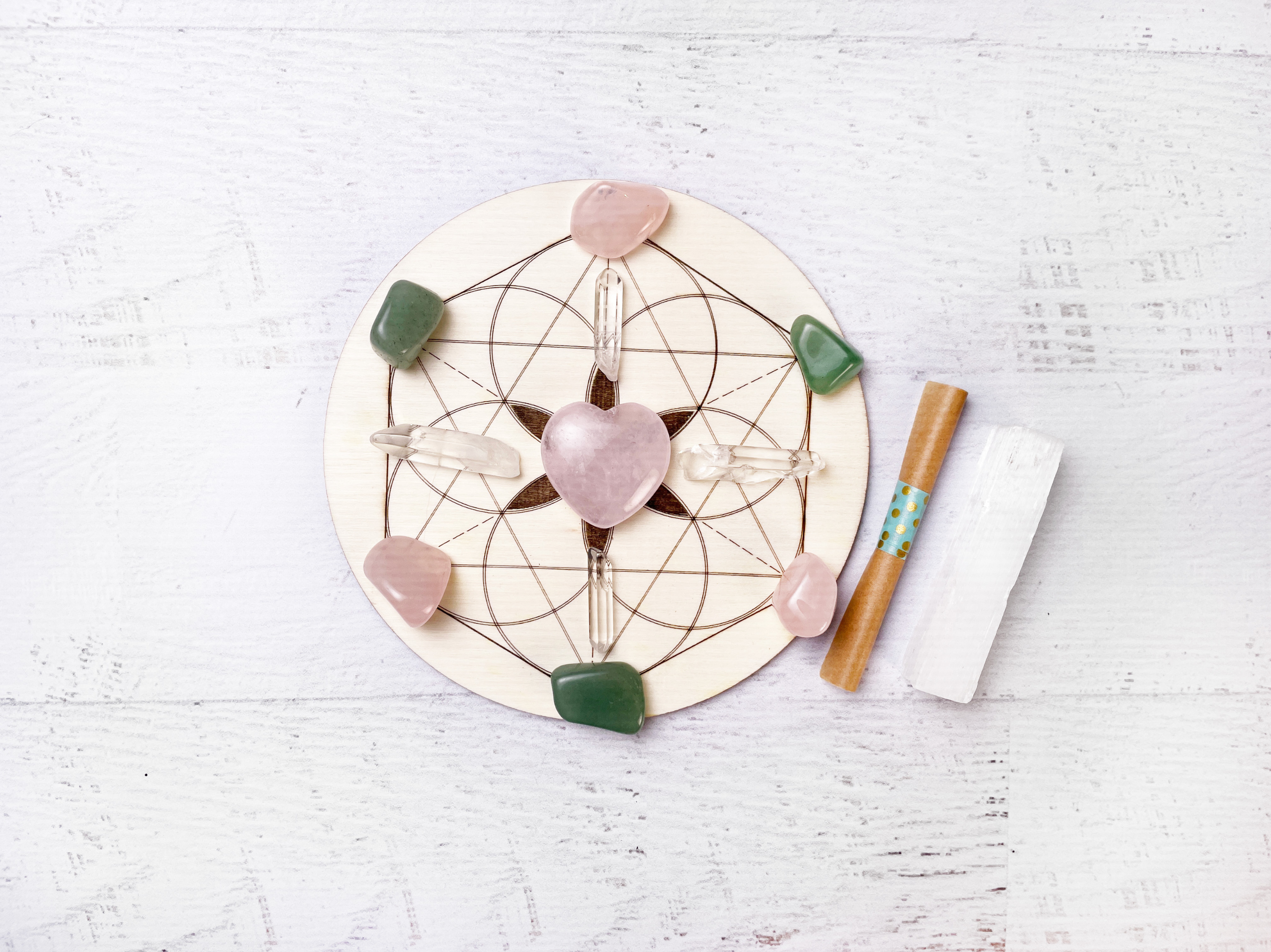 Love, Romance, Self - Love Crystal Grid