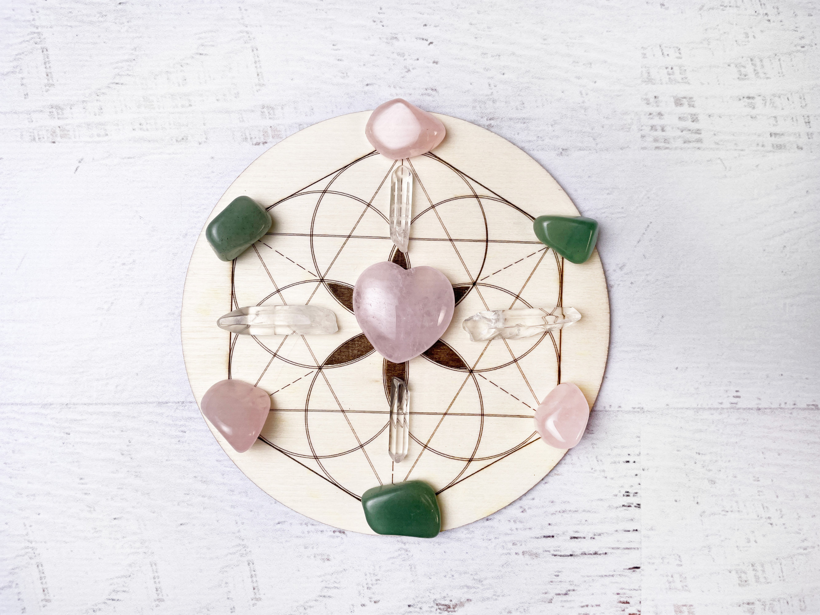 Love, Romance, Self - Love Crystal Grid