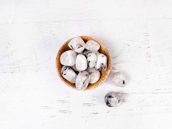 Tumbled Rainbow Moonstone - Goddess Stone, Align Chakras, Psychic Prot